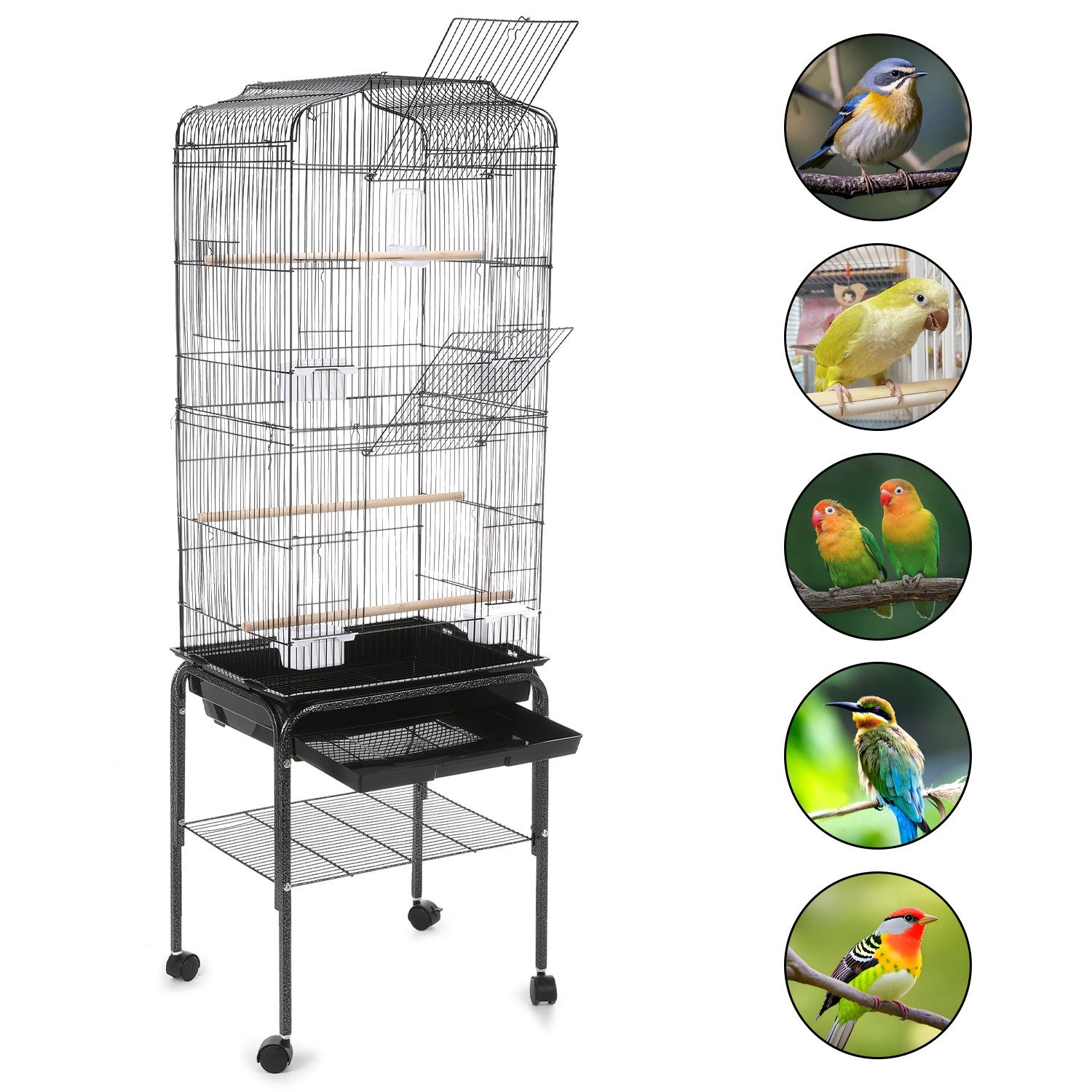 oyajia Vogelkäfig, Vogelvoliere Nagerkäfig mit Schmutzwanneneinsatz