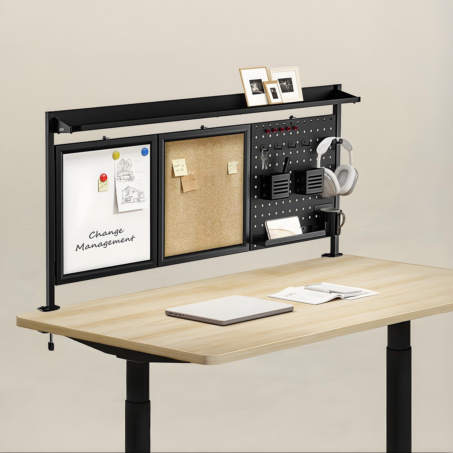 Ergo Office Tafel ER-300 Schreibtisch-Organizer mit Korkplatte und Magnetplatte, Schreibtischteiler/Organizer + Weiteres Zubehör