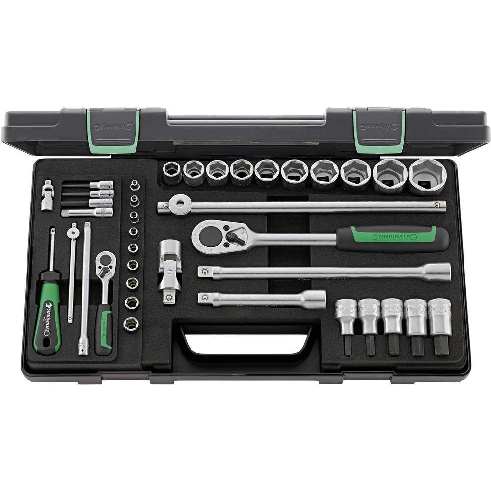 Bit- und Steckschlüsselset Steckschlüssel-Garnitur 1/4″ + 1/2″ 38tlg