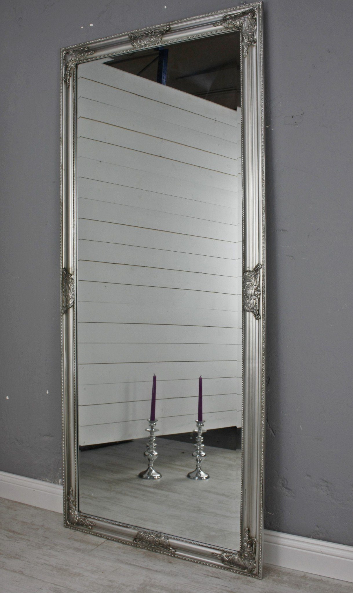 cm barock Wandspiegel Stilvoll silber Wandspiegel Spiegel 162cm, 162x72x7 silber Spiegel: elbmöbel