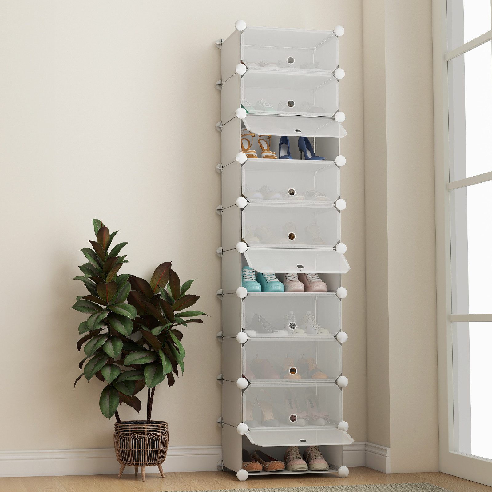 Sekey Schuhregal Platzsparendes Schuhregal mit Stecksystem – 10 Ebenen, Hoc günstig online kaufen