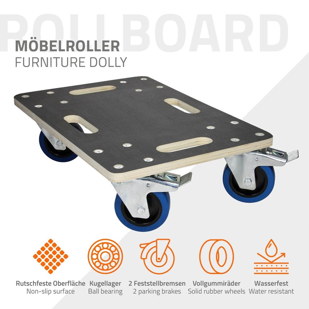 ECD Germany Möbelrolle Transportroller mit Siebdruckplatte, günstig online kaufen