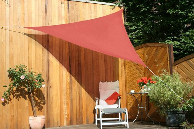 Floracord Dreiecksonnensegel HDPE Terracotta 300 cm x 300 cm x 300 cm