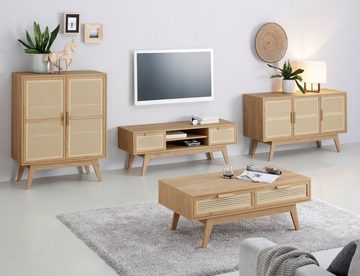 Home affaire Sideboard Bridget, 2 verstellbare Einlegeböden, Beine aus Holz, Breite 128 cm, Höhe 75 cm