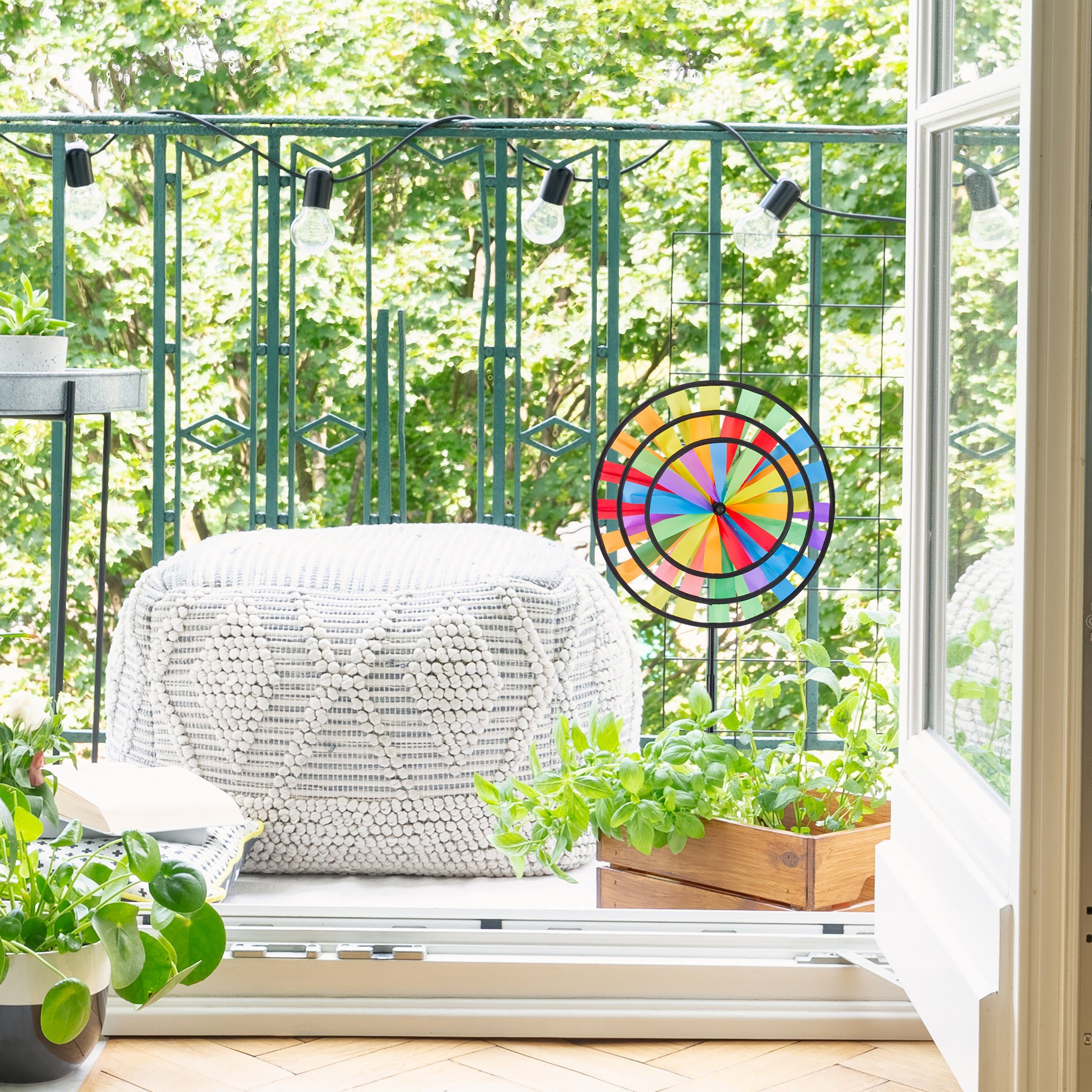 relaxdays Windrad Regenboge
