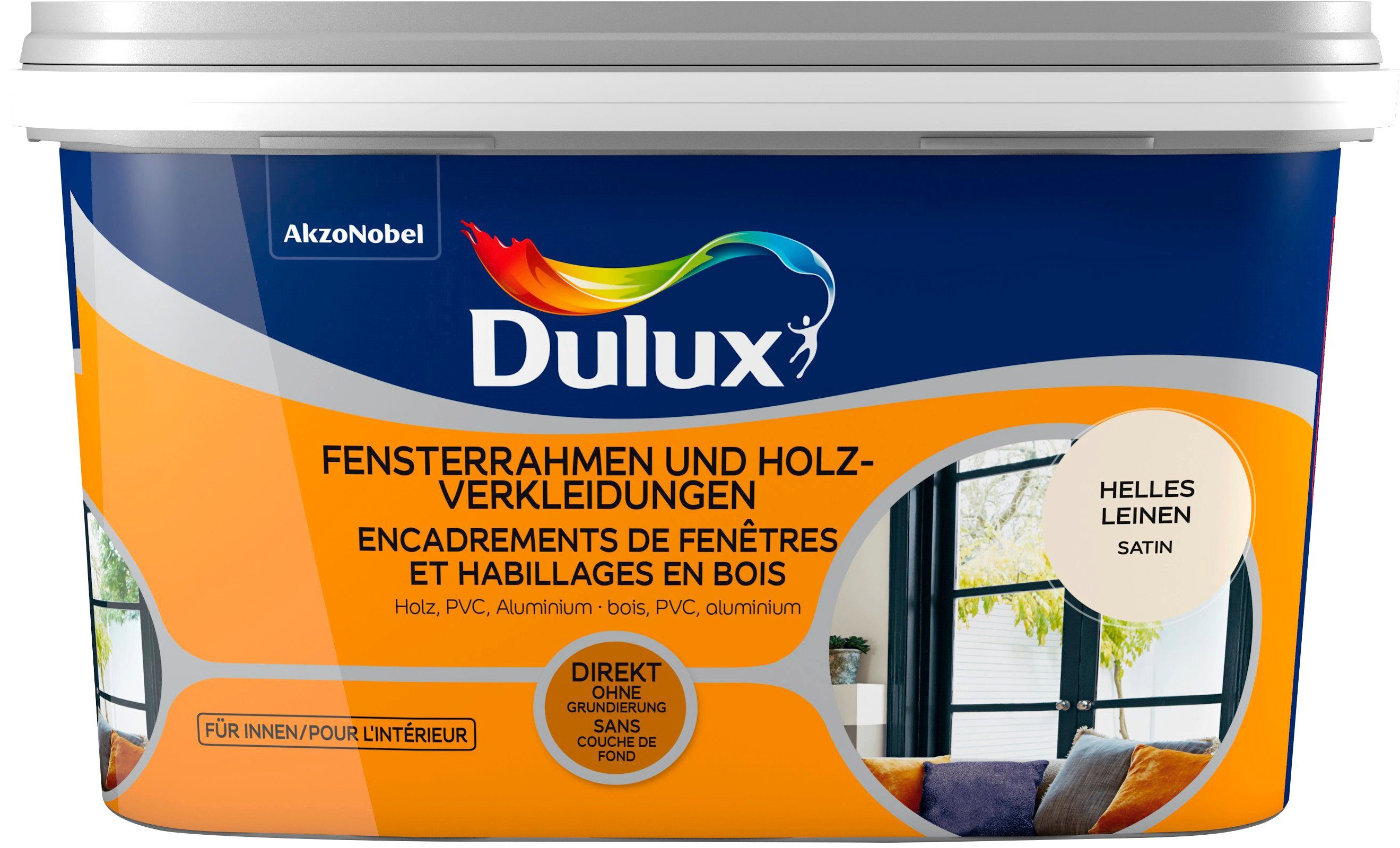Dulux Holzlack Fresh Up, für Fensterrahmen und Holzverkleidungen, hell leinen, 2 l