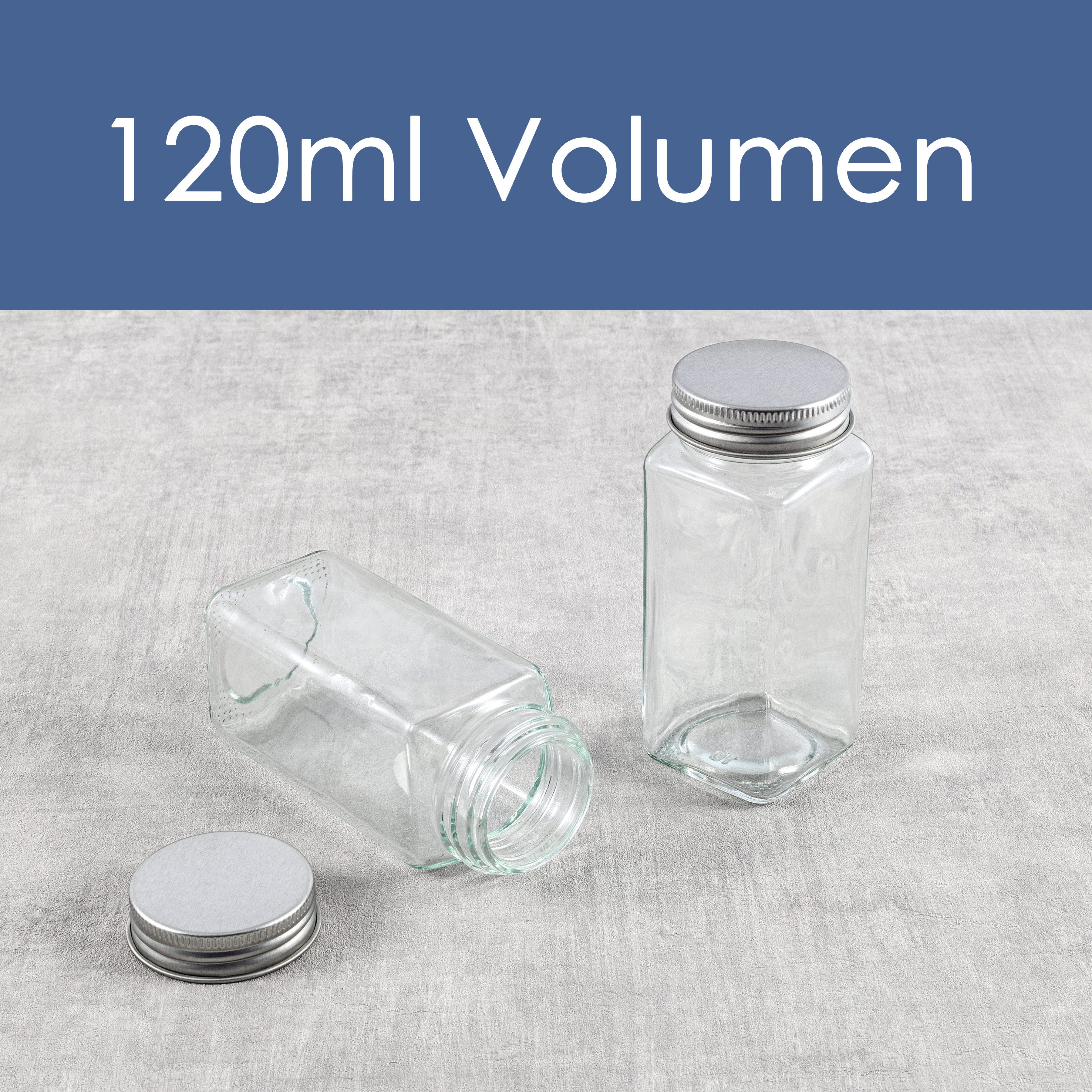 Hanseküche Gewürzbehälter Gewürzgläser Set mit Streueinsatz, Glas, (24 Gewürzgläser, 2-tlg., Set inkl. Zubehör), inkl. Ersatzstreueinsätze, Trichter und Reinigu – Bild 3 von 5