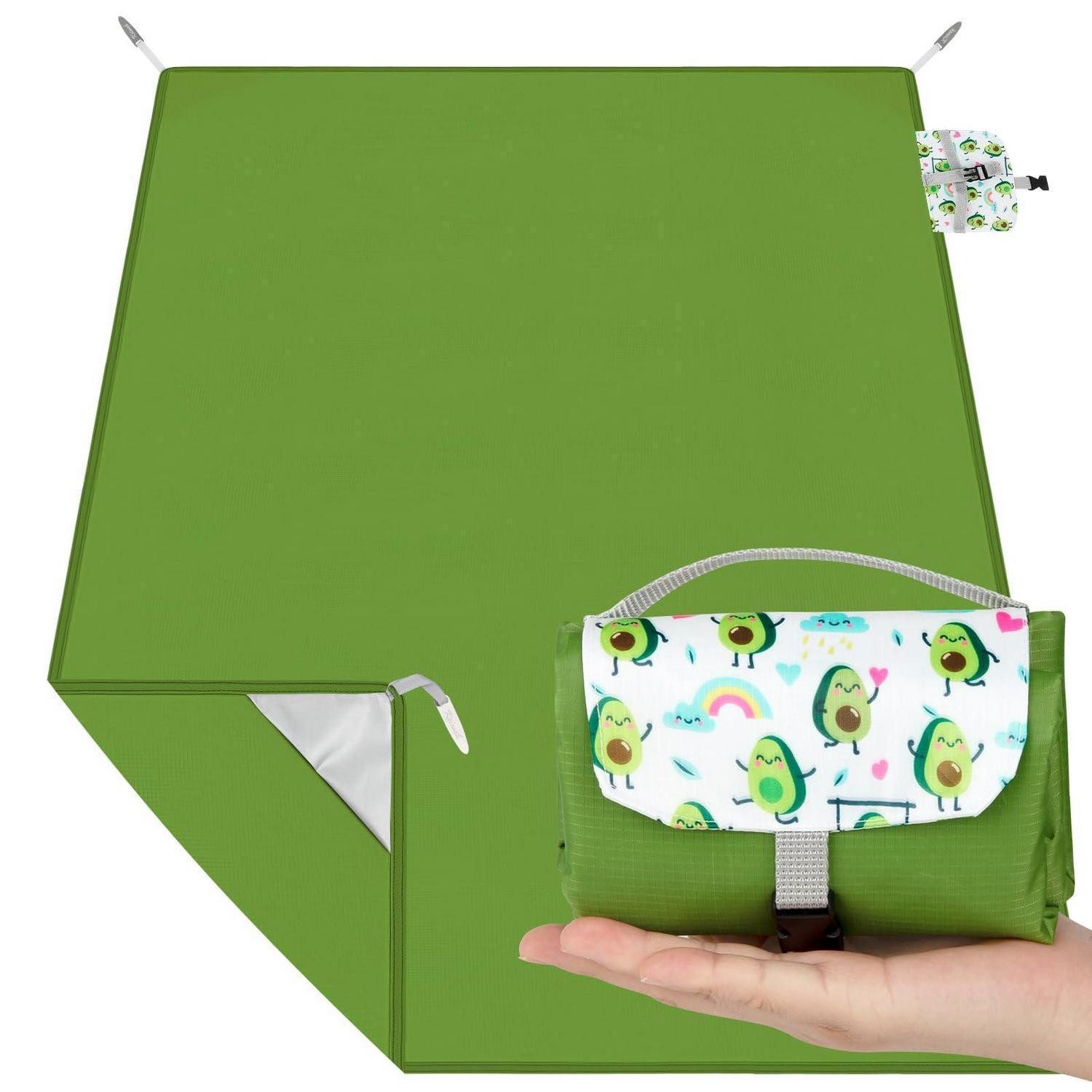 Picknickdecke Picknickdecke 200x150cm Faltbar Wasserdicht Camping Tragbar Grün, LuxusKollektion