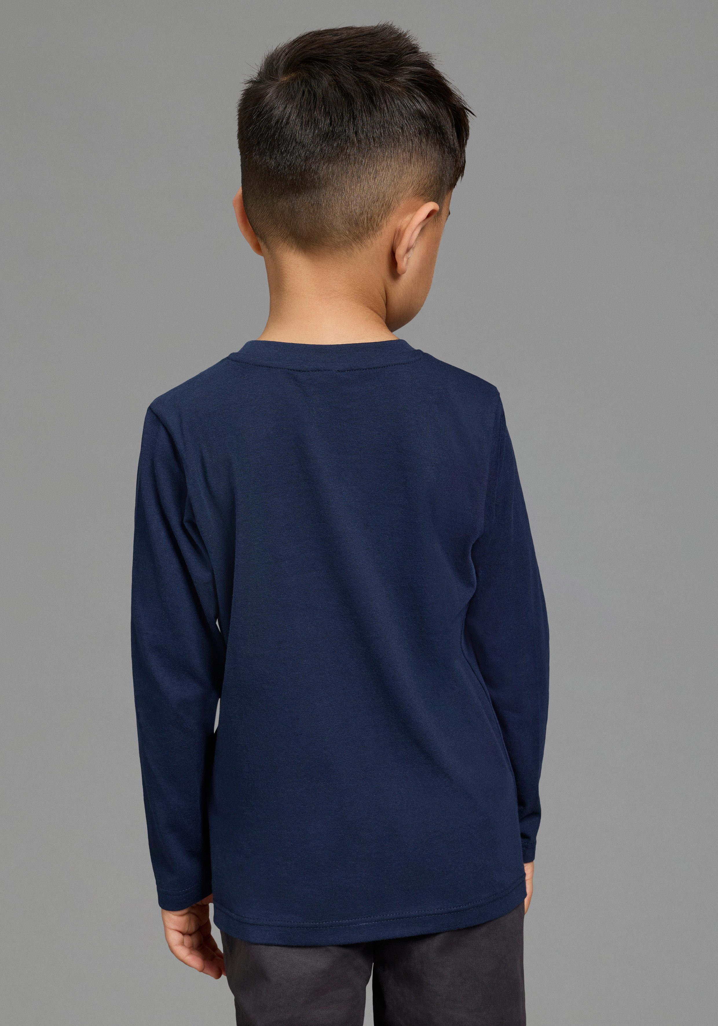 KIDSWORLD Langarmshirt Shirt mit tollem Bälle Druck Shirt mit Ball-Druck, Basic-Passform, Langarm, mit Rundhalsausschnitt