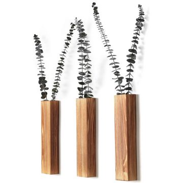 BlingBin Blumentopf Wand-Pflanzgefäße hängende Holz-Wandvase Dekoration (3er Set, 3 St., 3pcs), für Schlafzimmer und Wohnzimmer Wandmontage Blumentopf 2 Stück