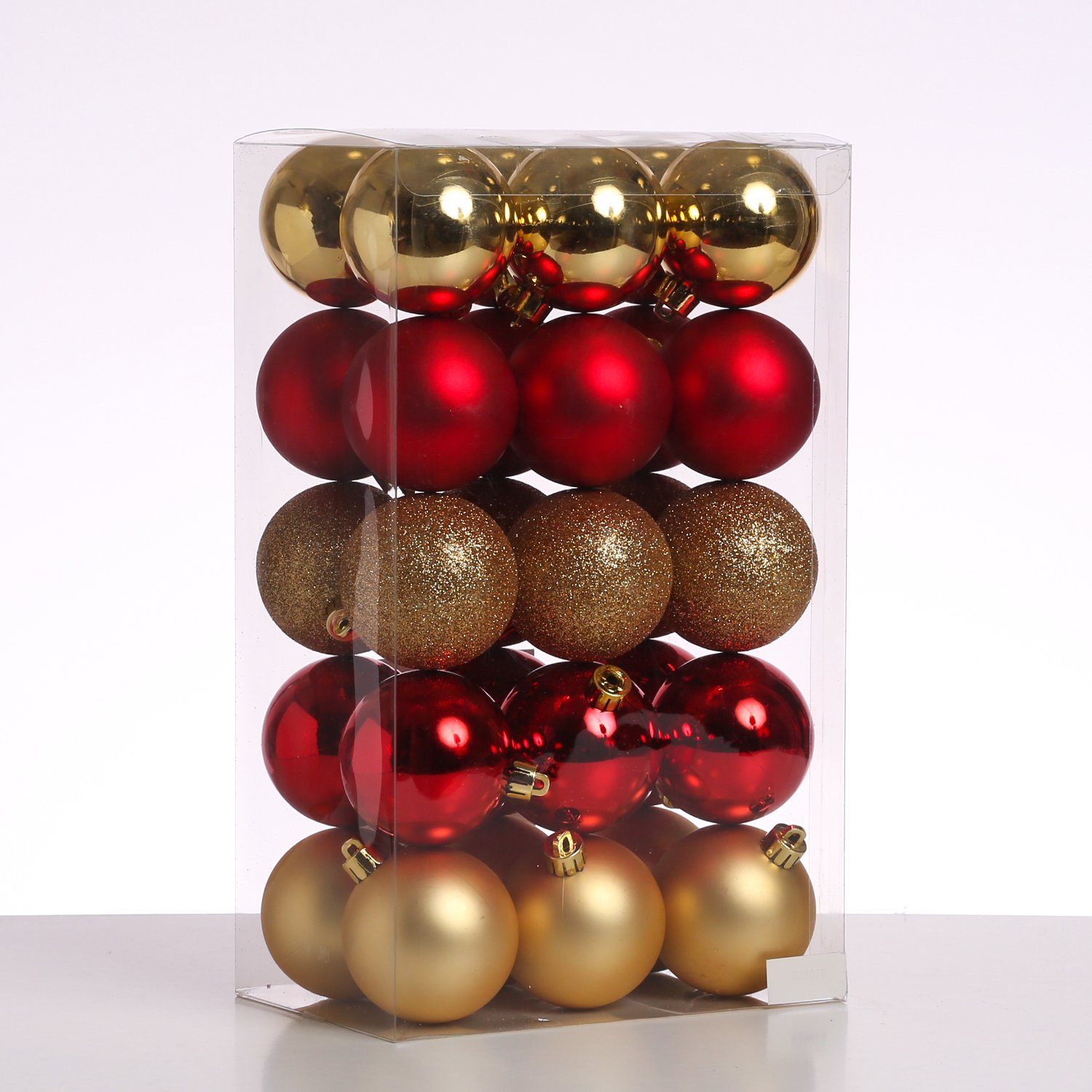 Weihnachtsbaumkugel Weihnachtskugeln Christbaumkugeln bruchfest 6cm gold rot 30 Stück
