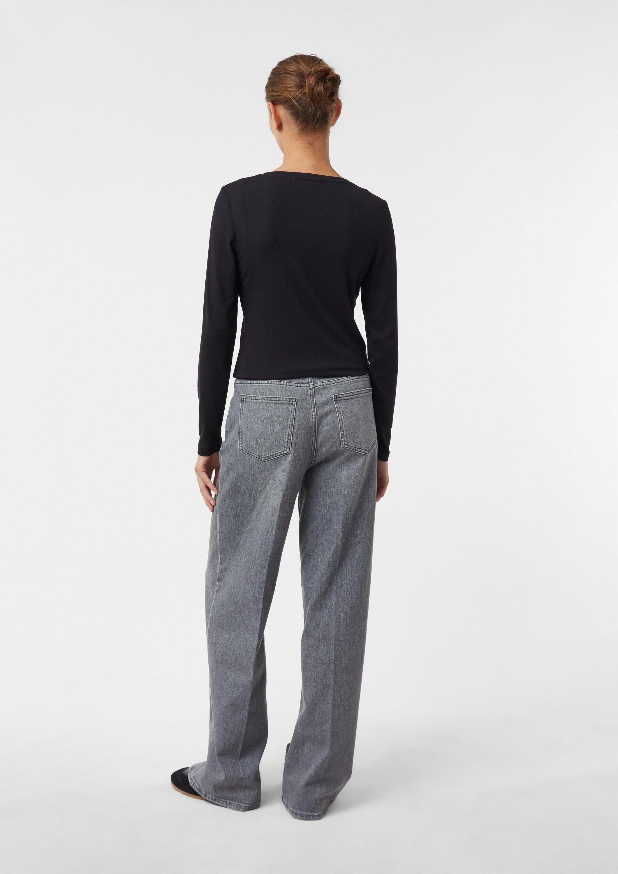 comma Langarmshirt T-Shirt Langarmshirt aus Jersey mit Schmucksteinen