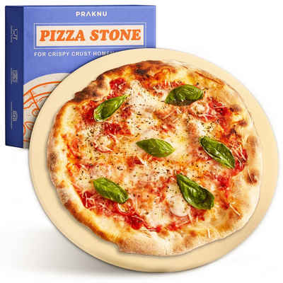 Praknu Pizzastein »Pizzastein Rund 30cm«, Cordierit, (1-St), für Backofen und Grill - Rund 30 cm Ø - Für knusprigen Boden - Steinplatte aus Cordierit