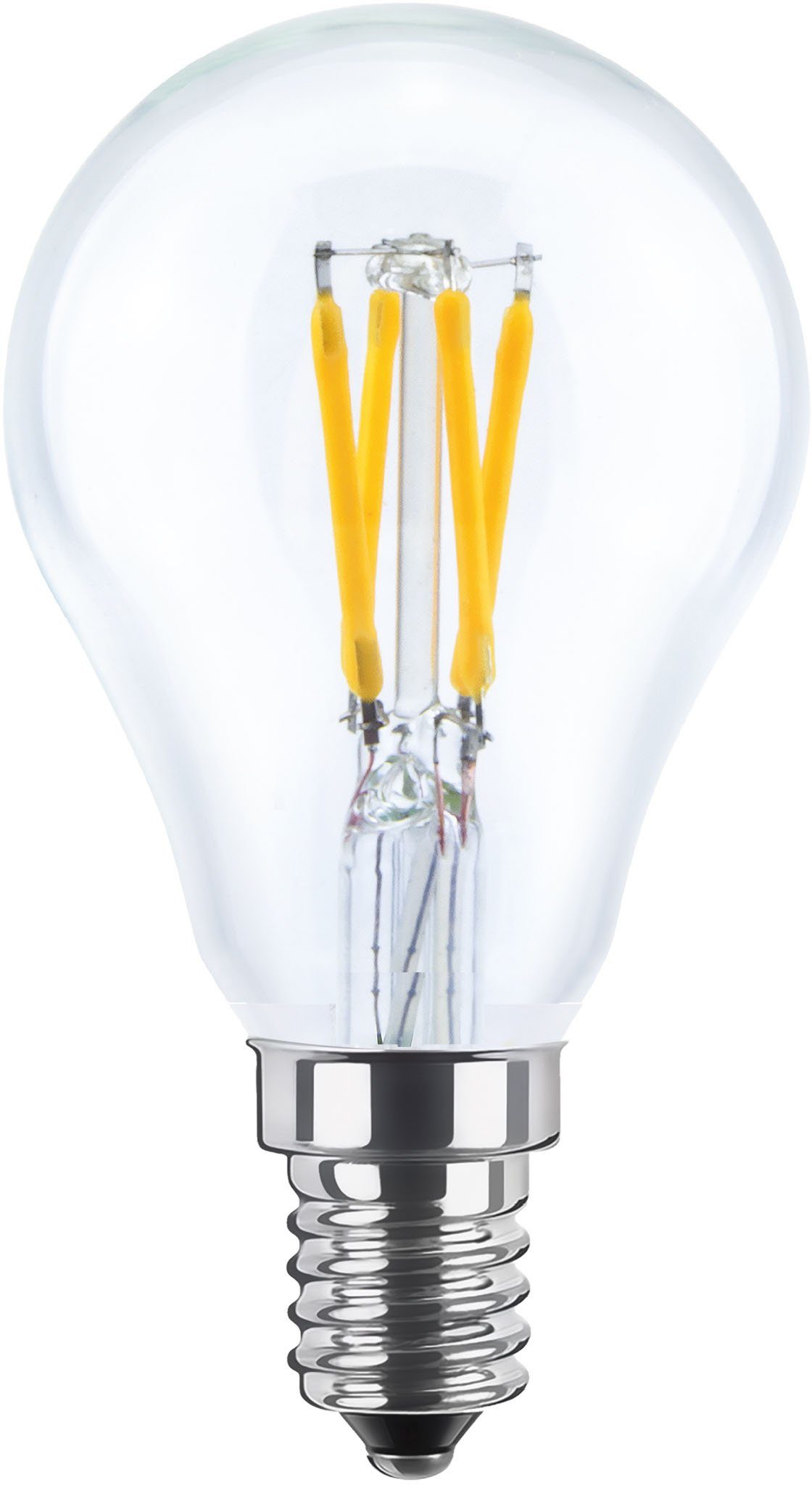 SEGULA LED-Leuchtmittel LED Tropfenlampe klar, E14, Warmweiß, dimmbar, E14, Tropfenlampe klar, 2700K
