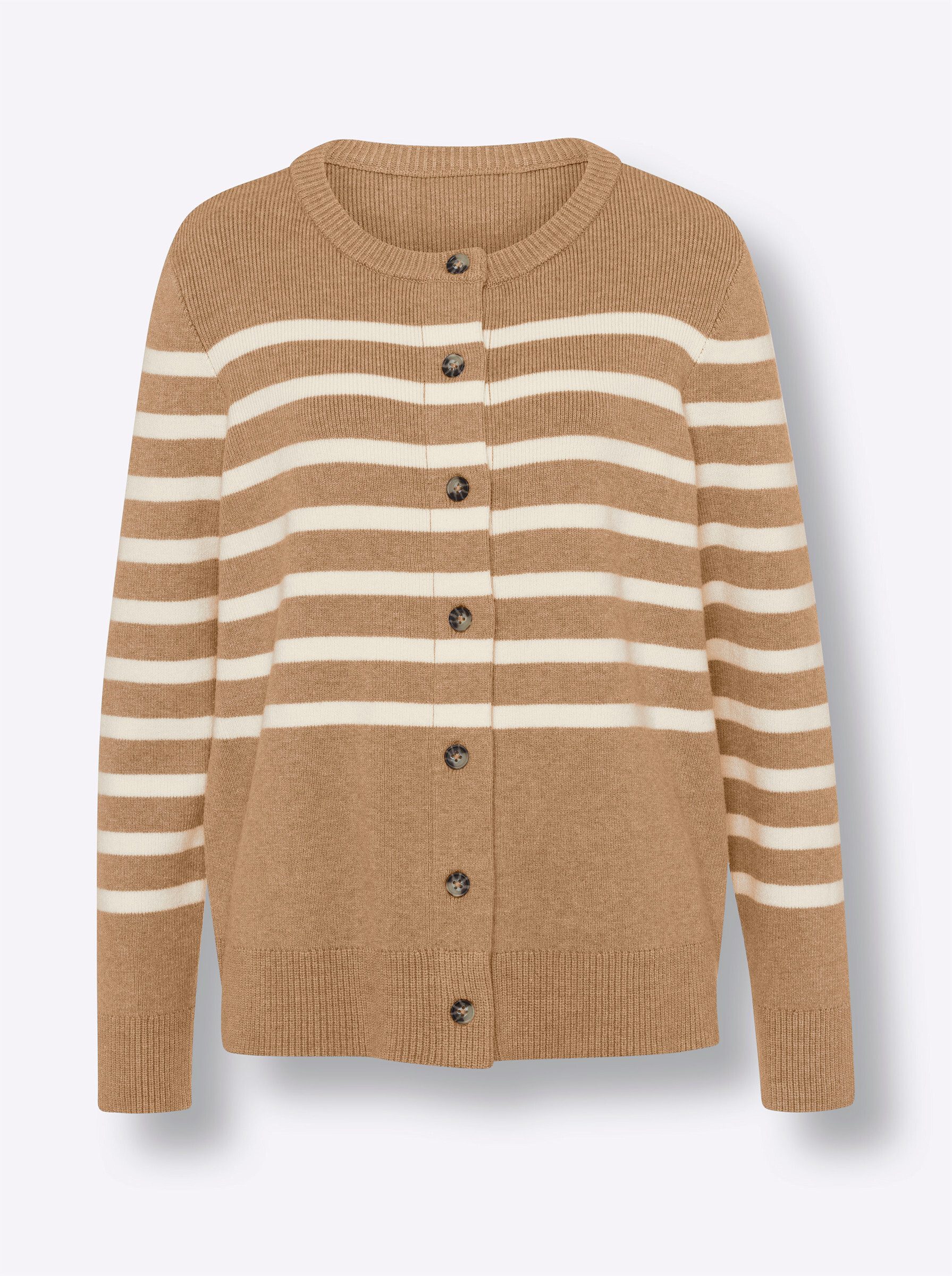 Strickjacke Cardigan Langarm Feinstrick