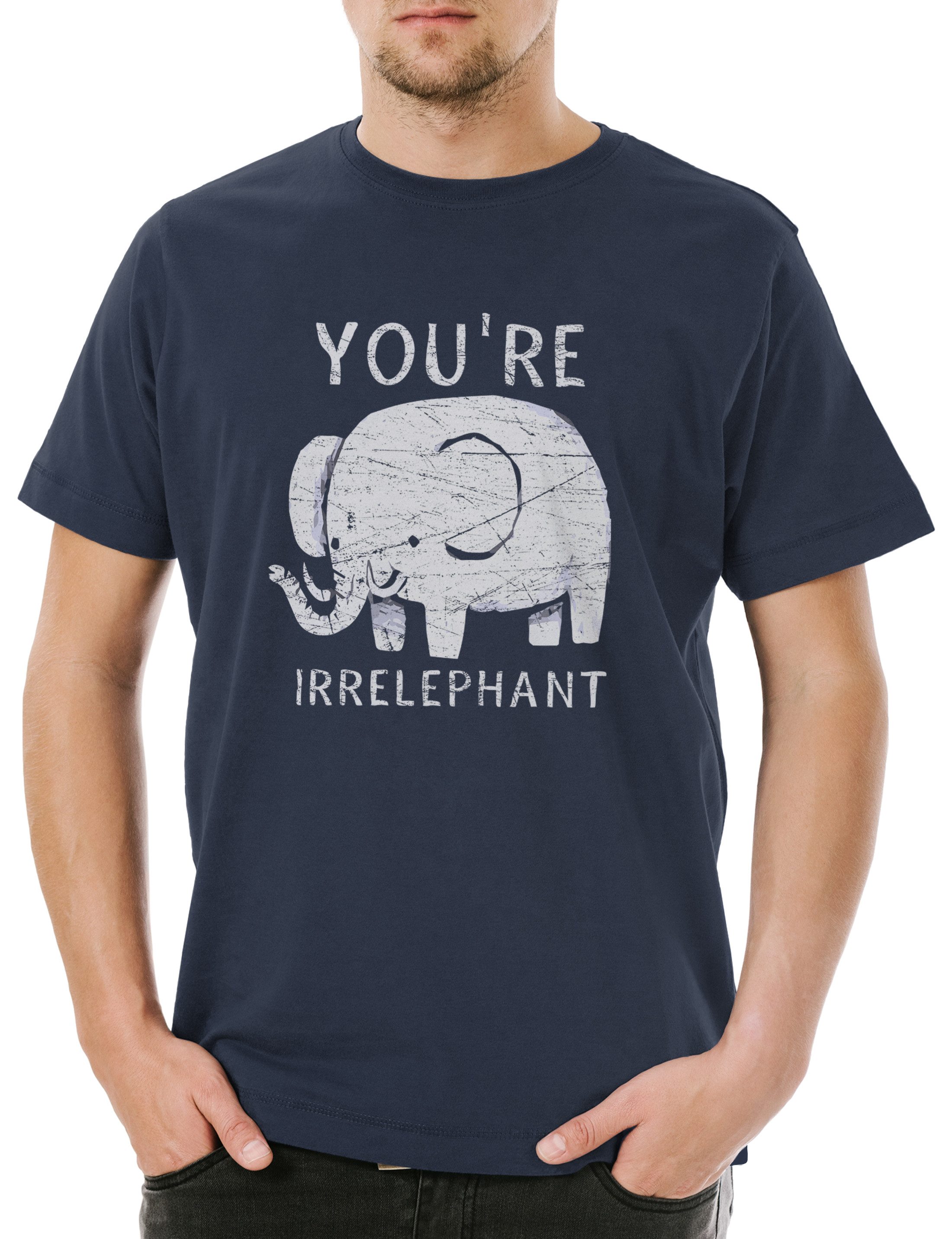 Print-Shirt You're Irrelephant Herren T-Shirt Tiger Elefant Wildlife Animal