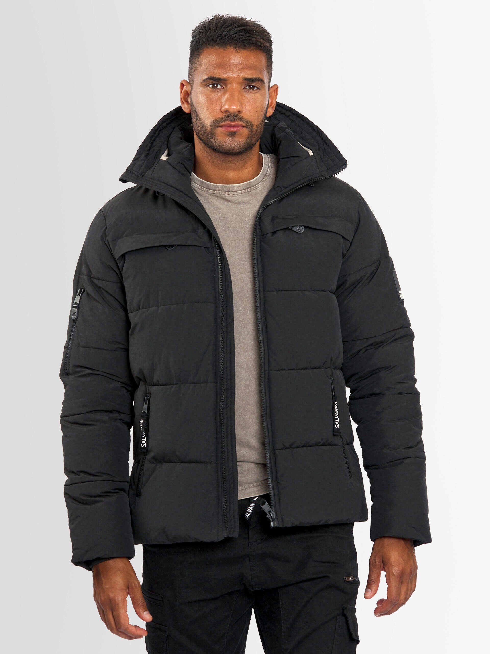 Alessandro Salvarini Winterjacke ASDiego mit extra hohem Kragen und vielen Taschen Schwarz