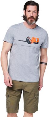 GARDENA T-Shirt Light Grey Melange mit Aufdruck