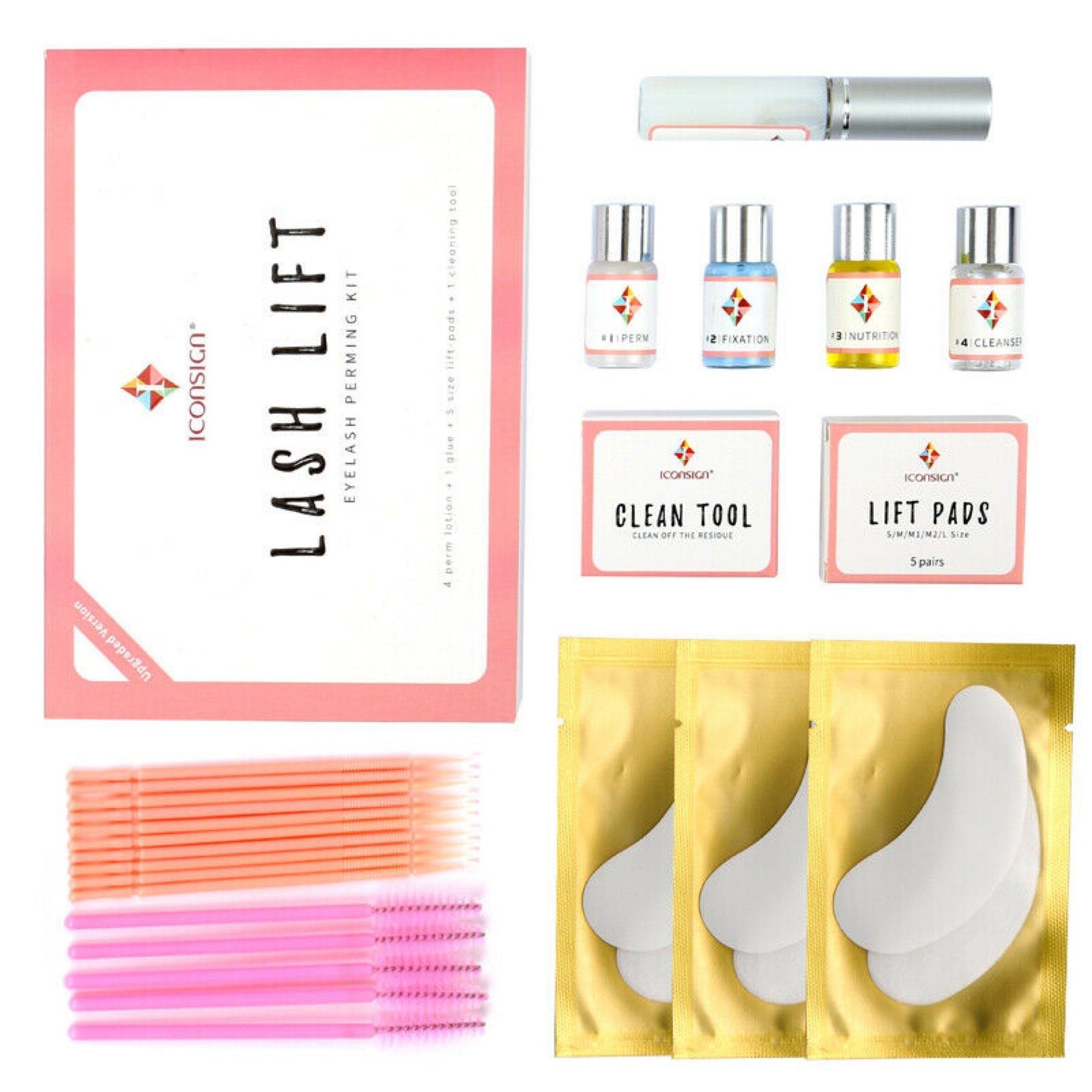 Iconsign Einzelwimpern Wimpernlifting Starter Set Kit Wimpernwelle Wimpernlaminierung 10tlg, 1 tlg., Dauerwelle