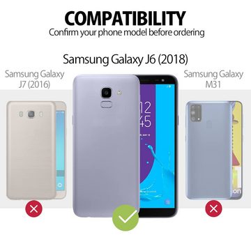 MyGadget Handyhülle Flip Case Klapphülle für Samsung Galaxy J6 2018, Magnetische Hülle aus Kunstleder Klapphülle Kartenfach Schutzhülle