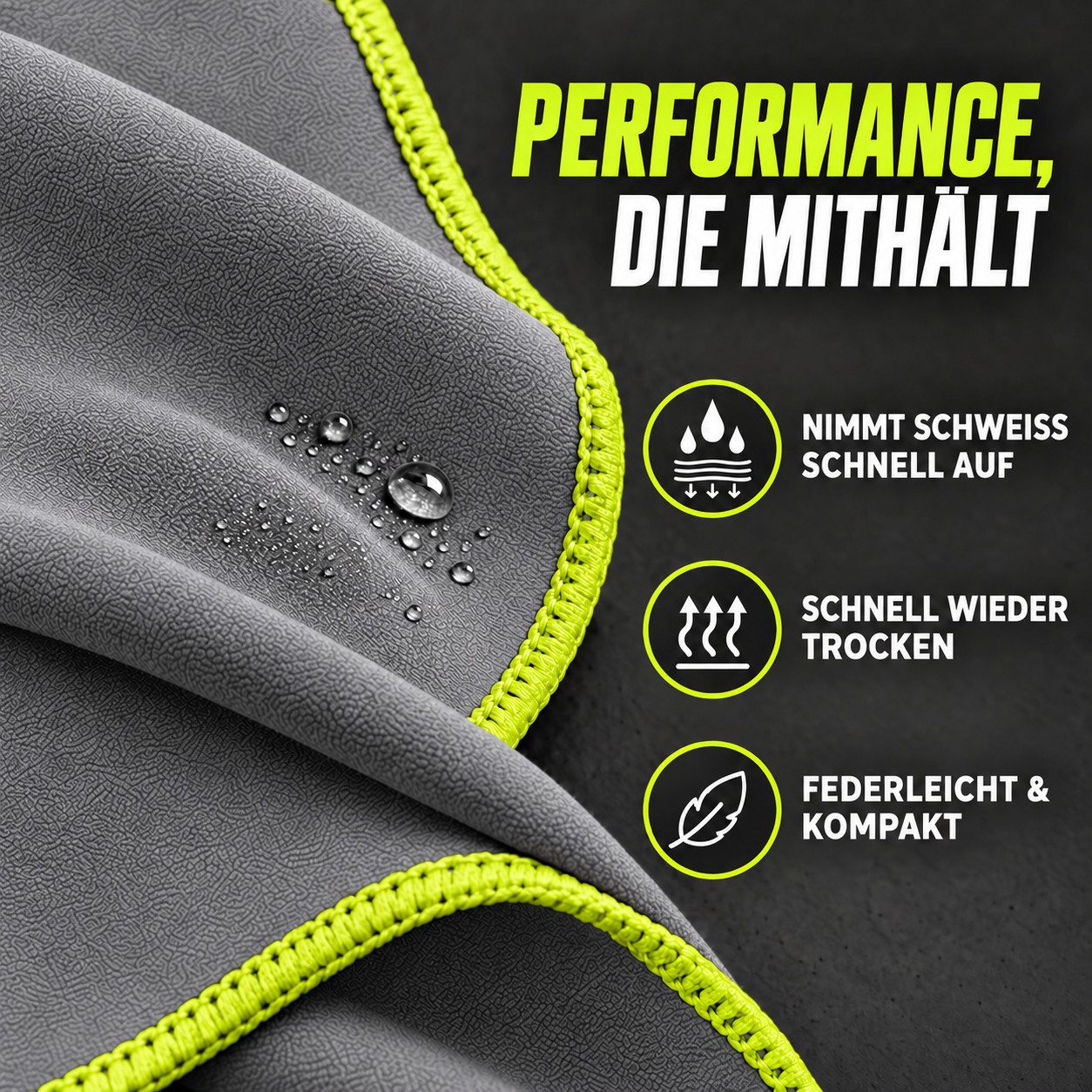 NirvanaShape Sporthandtuch NirvanaShape Mikrofaser Fitnesshandtuch mit Ecktasche und Knöpfen, saugfähig, leicht, schnelltrocknend, für Reisen, Fitness, Yoga, Sa – Bild 4 von 5