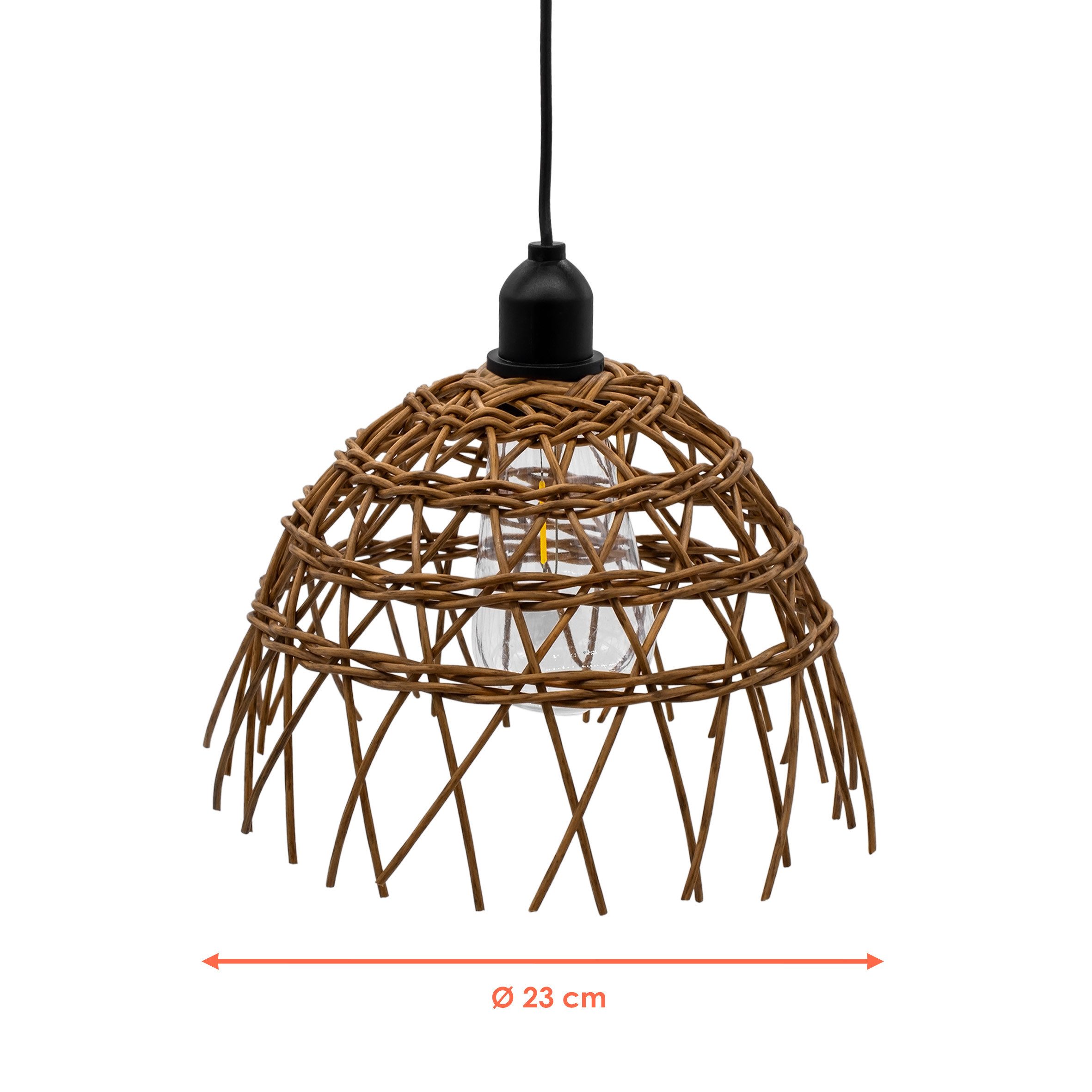 Spetebo LED Pendelleuchte in Weide Optik günstig online kaufen