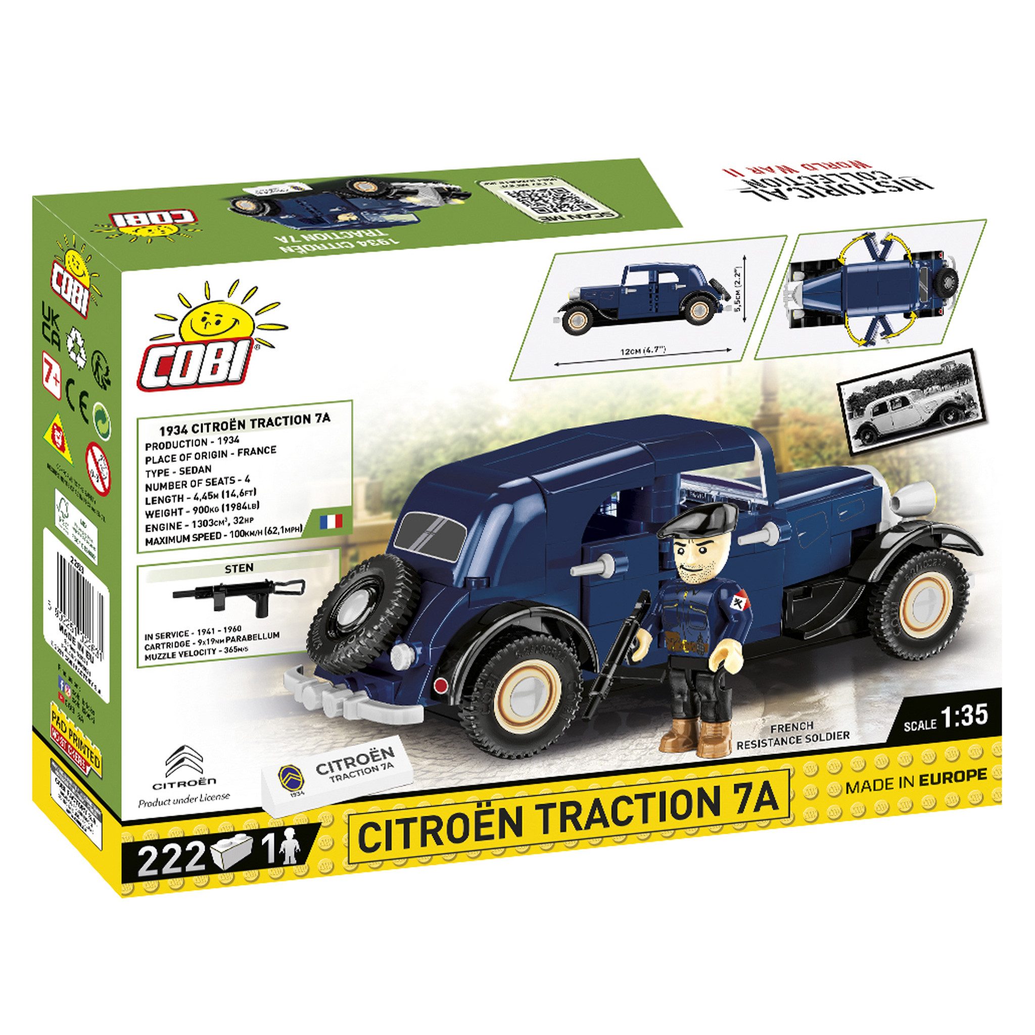 COBI 2263 - 1934 Citroen Traction 7A (Cobi) Spielbausteine, (222 St)