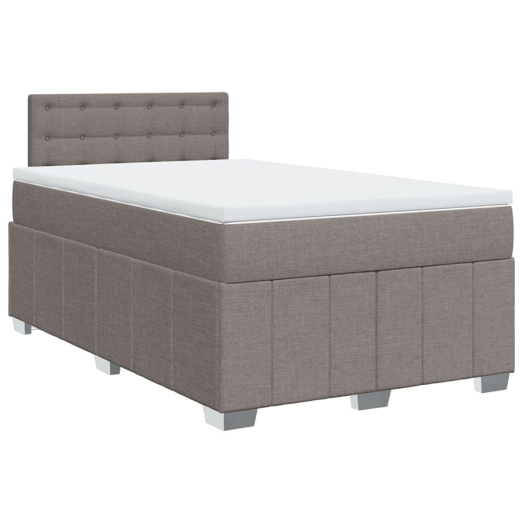 vidaXL Bett Boxspringbett mit Matratze Taupe 120x190 cm Stoff