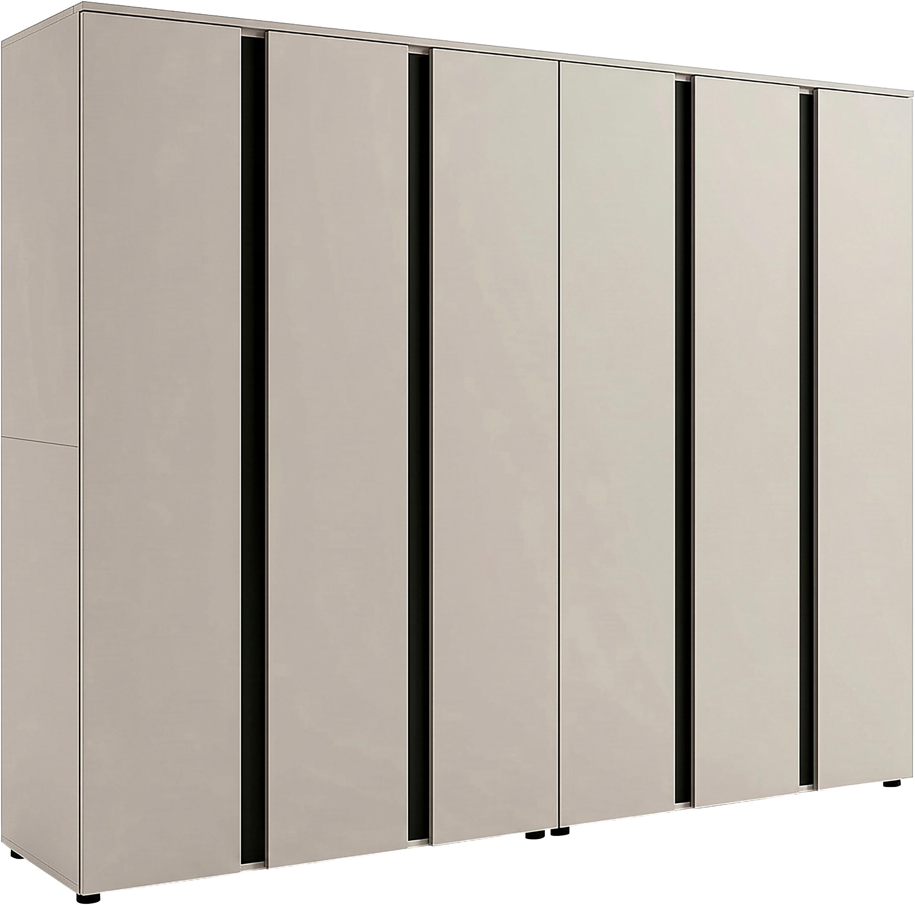 OTTO home Schrank-Set AXIS, bestehend aus 2 Schränken, in 3 Breiten, individuell stellbar, (Kleiderschrank, Schlafzimmerschrank, Universalschrank, Schrank), 2 Schränke, je 3 Türen, 1 Kleiderstange, 7 Fächer