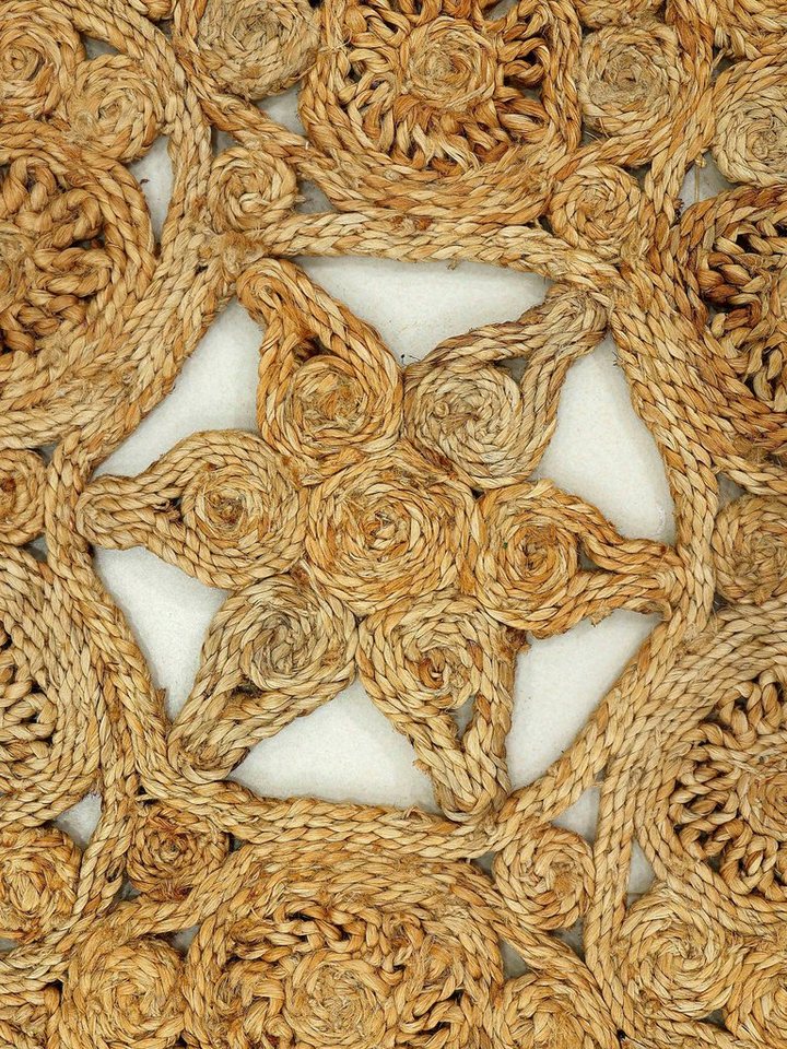 Sisalteppich Juteteppich Paul, carpetfine, rund, Höhe: 13 mm, natürliches  Pflanzenmaterial von Hand gewebt, Boho Style