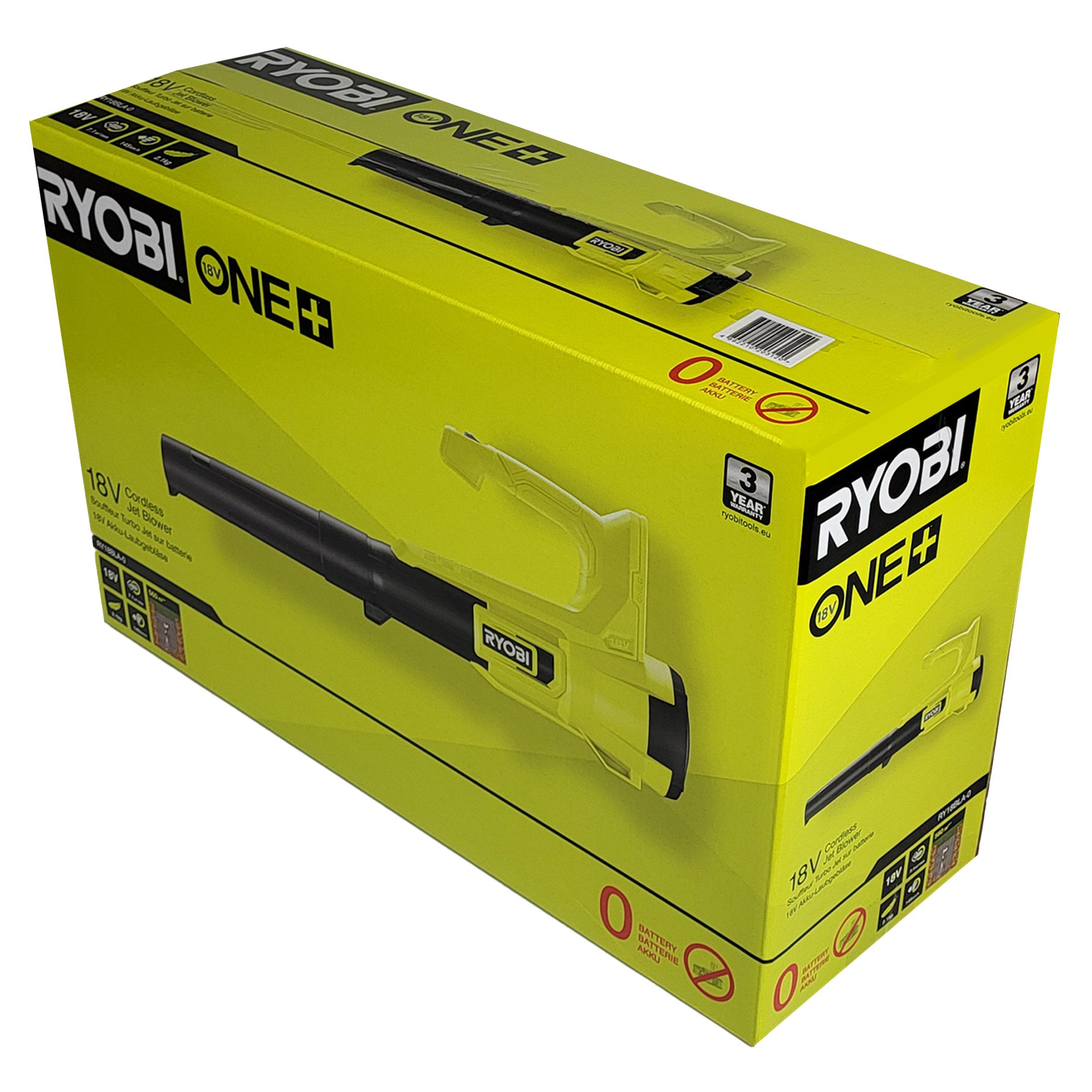 RYOBI Akku-Laubbläser Ryobi RY18BLA-0 -Akku-Laubbläser 18 V ONE+ (ohne Akku), (1 St)