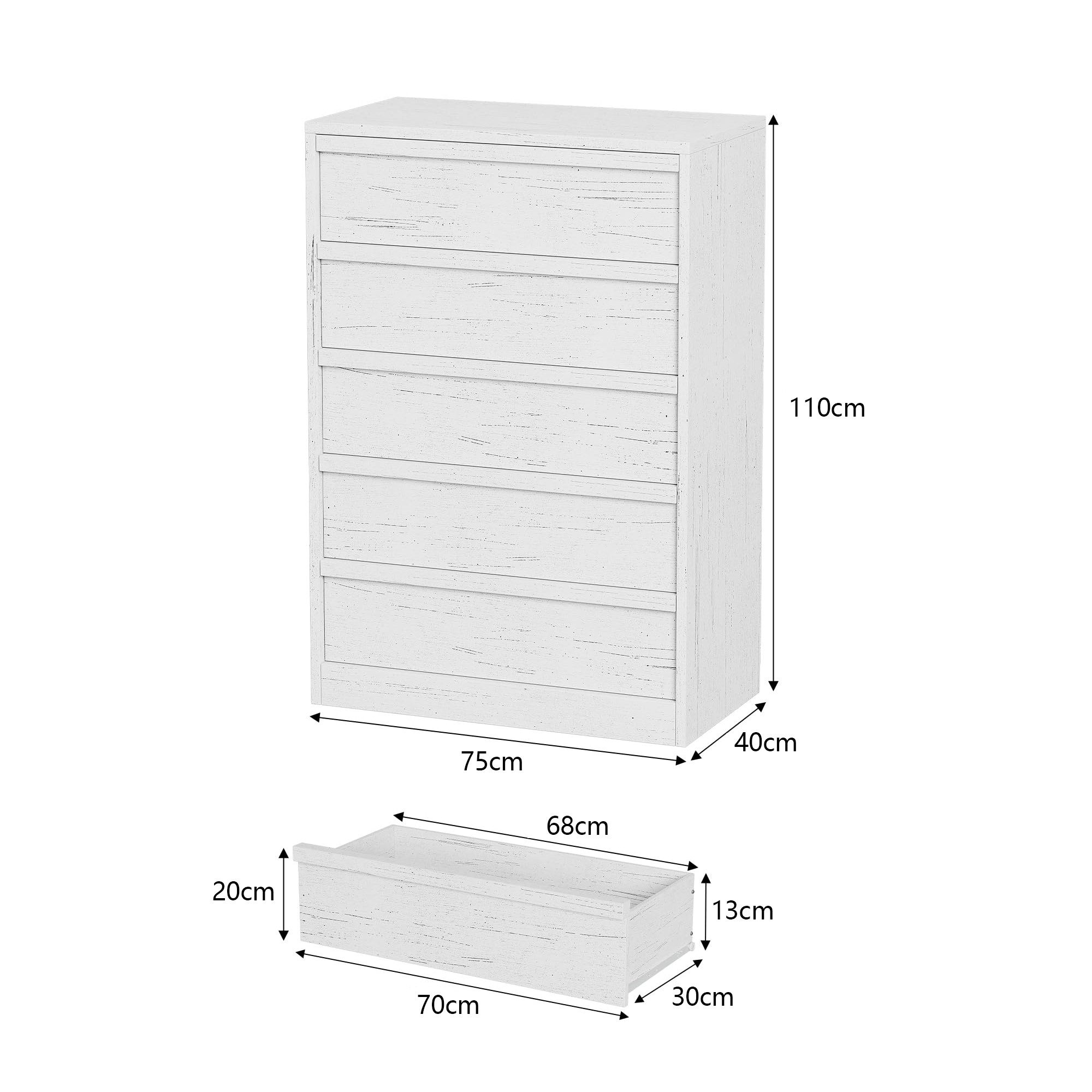 GarveeMore Kommode Stilvoll Highboard Schubkastenkommode Hochkommode Kombikommode, 5/7 Schubladen großem Stauraum, moderner Kommoden-Organizer-Sideboard