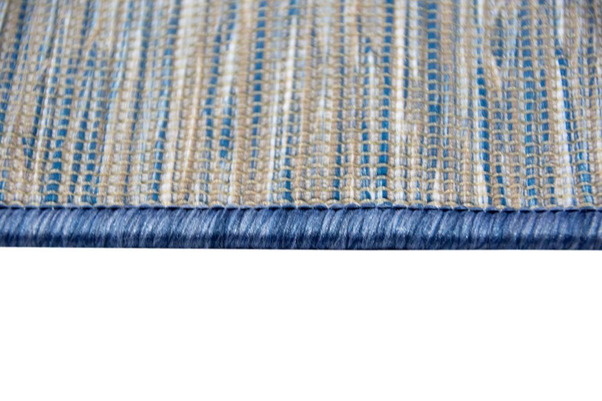TeppichHome24, beidseitig rechteckig, Teppich 5 mm nutzbar Höhe: Blau, Teppich Farbe