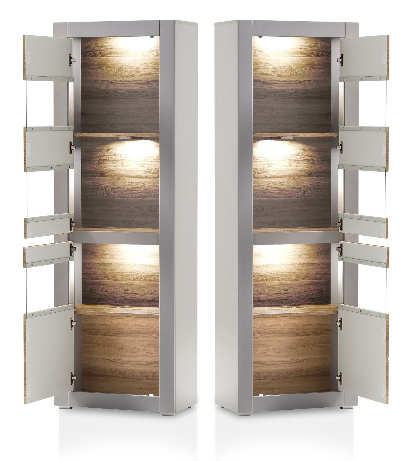 Furn.Design Eiche, 300 Soft-Close Wohnwand 4-teilig, 198 x cm), (in matt mit Türen Tamaris, grau mit Schubladen und
