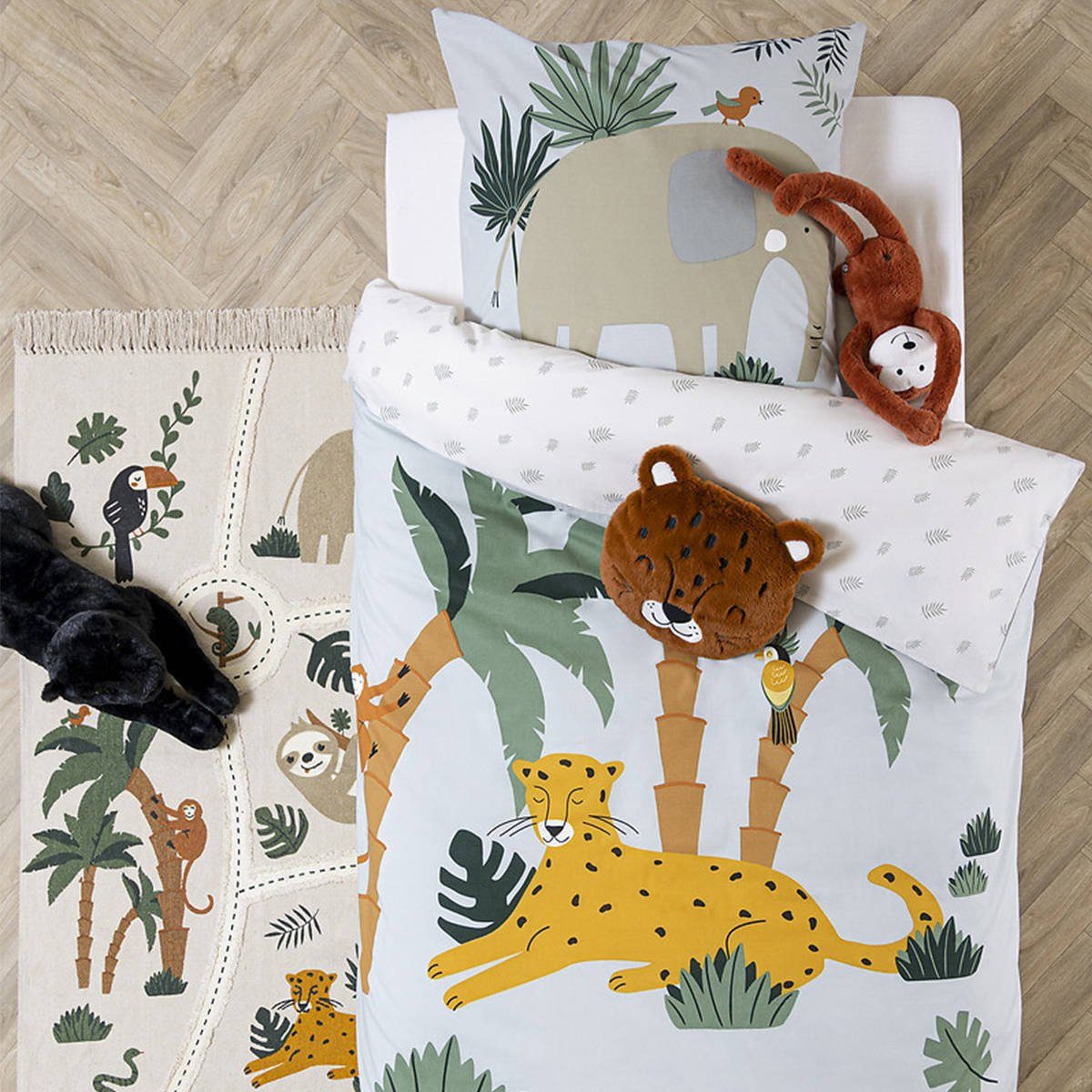 Atmosphera Créateur d'intérieur Kinderteppich Kinderteppich JUNGLE, Landkarte, Baumwolle, 150 x 100 cm, rechteckig, Höhe: 5 mm