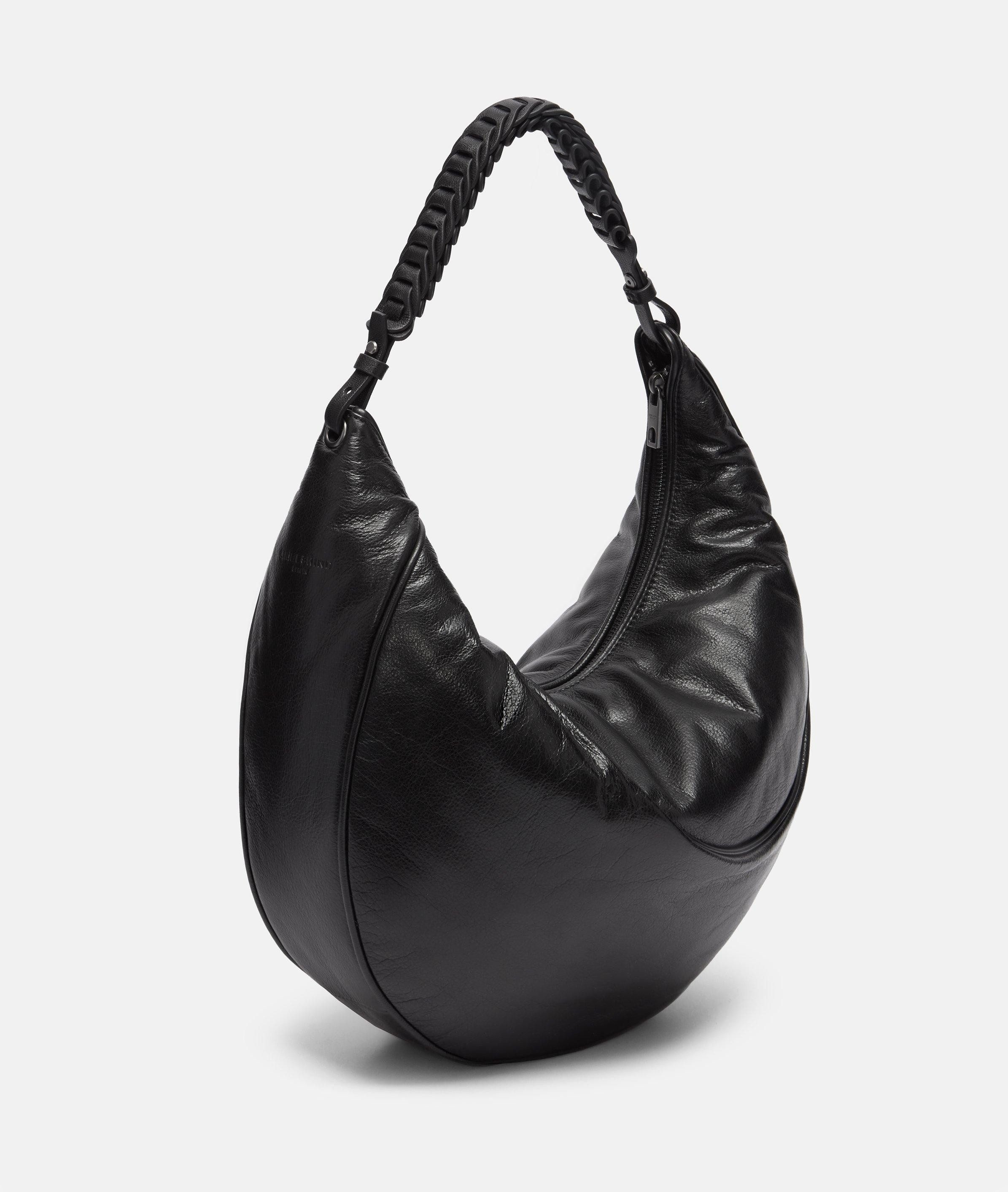 Liebeskind Berlin Schultertasche Luna Hobo M, Geräumige Hobo-Bag aus gewachstem Leder