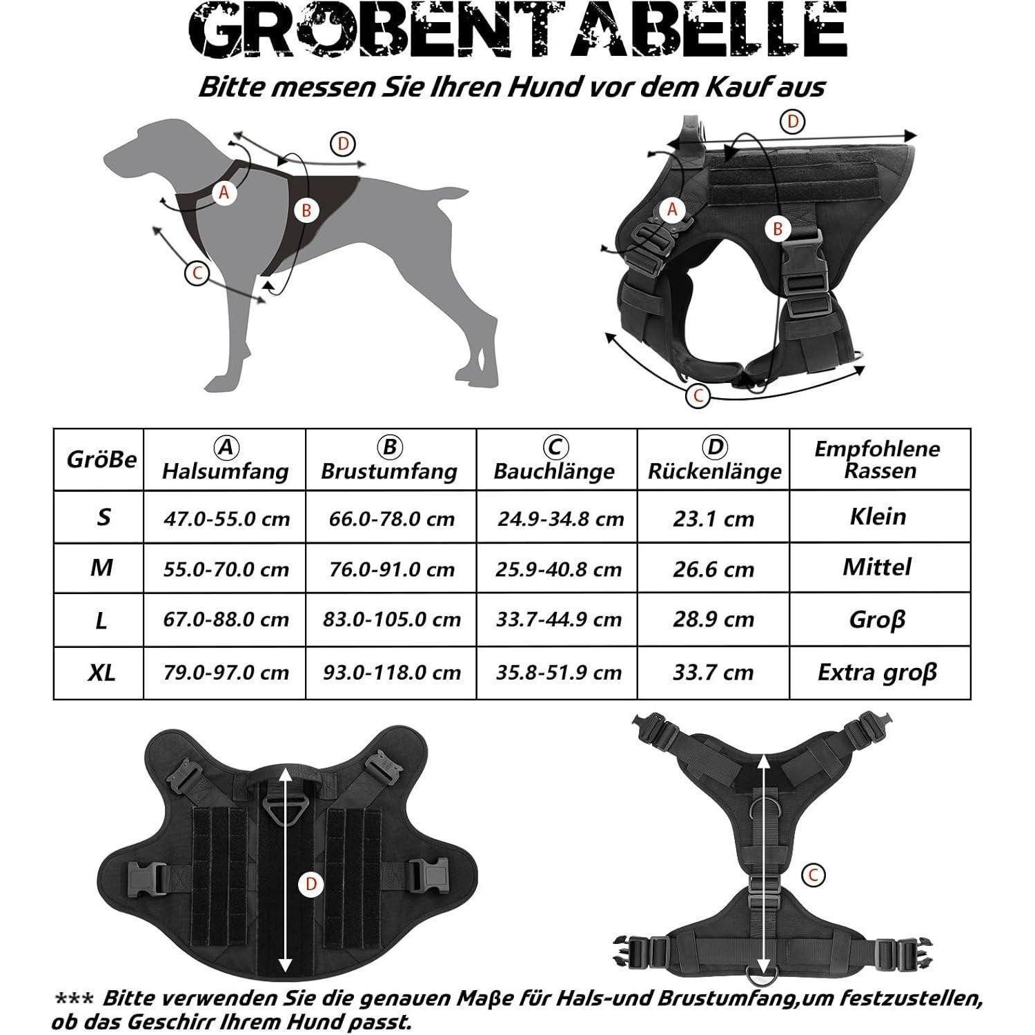 LuxusKollektion Hunde-Halsband Hundegeschirr Grosse Hunde No Pull MOLLE Sic günstig online kaufen