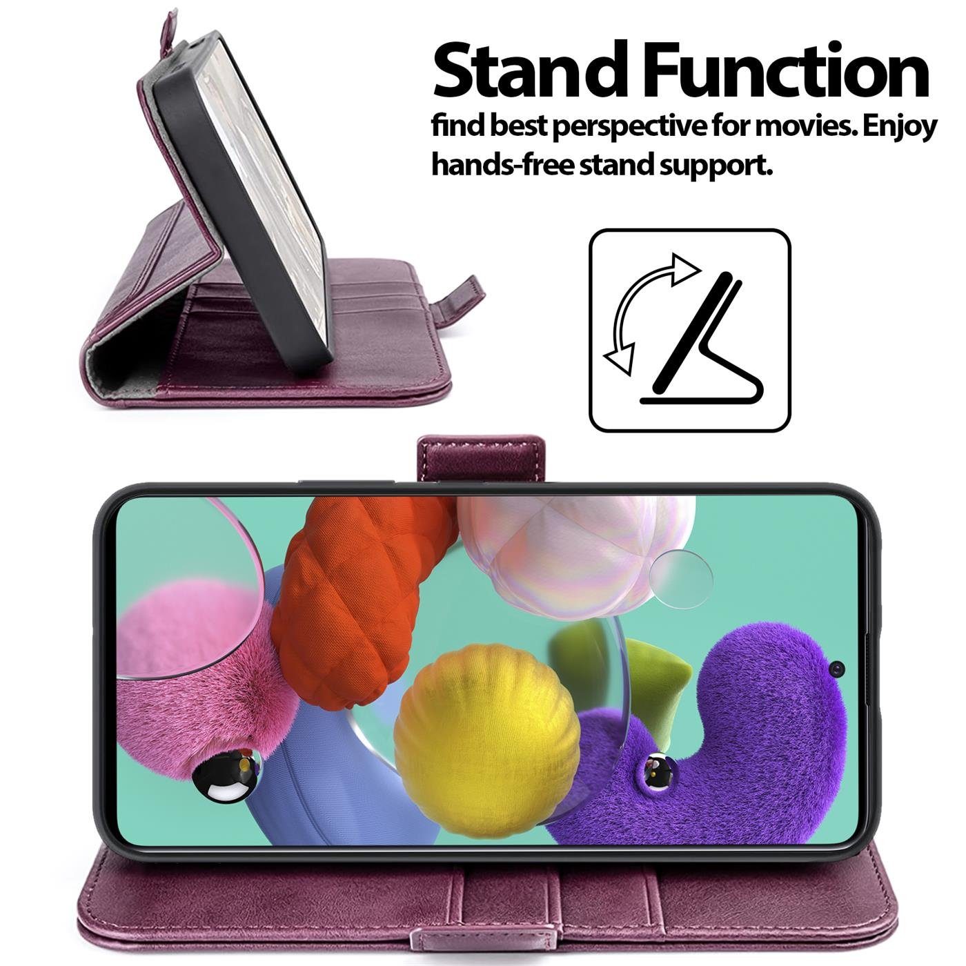 CoolGadget Handyhülle Wallet Klapptasche Cover Case für Samsung Galaxy A51 6,5 Zoll, Handy Tasche mit RFID Schutz Kartenfach Book Schutzhülle