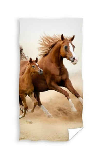 Carbotex Strandtuch Pferde Horses Badetuch Handtuch Strandtuch 70 x 140 cm