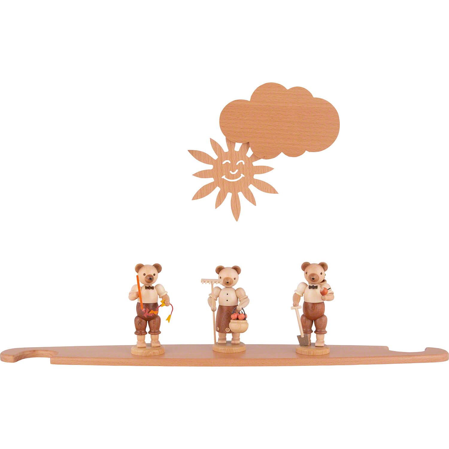 Schwibbogen Motivplattform Bären natur für Moderne Lichterspitze (49x12cm) von Mül