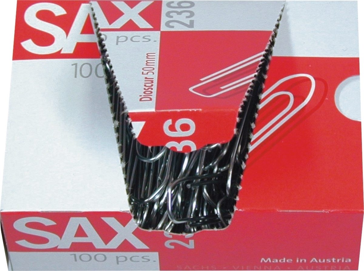 SAX Büroklammer Briefklammern verzinkt 50mm VE=100 Stück.