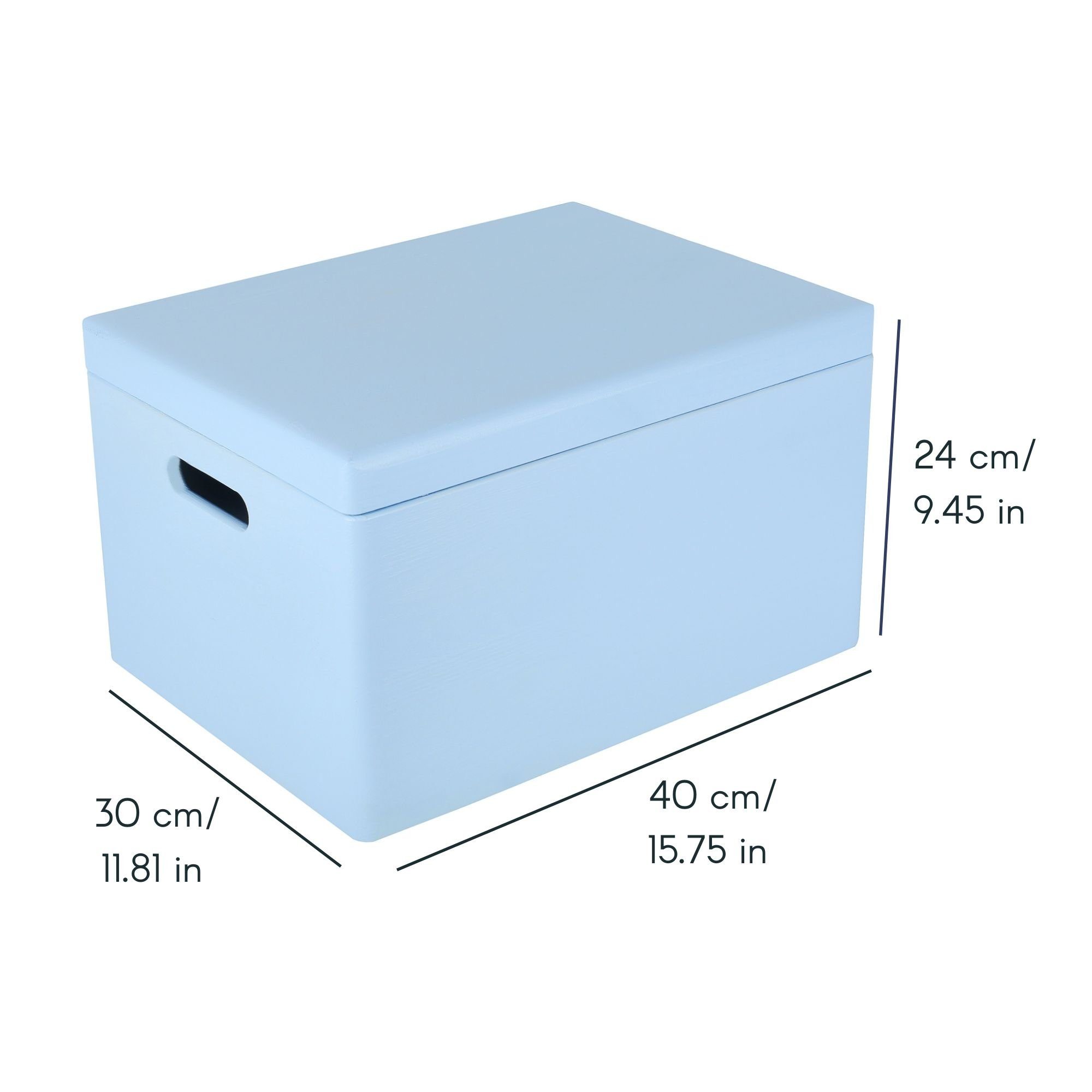 Creative Deco Holzkiste mit Deckel XXL groß 40x30x24 cm Erinnerungsbox Baby Holzbox, mit Griffen, Scharnieren