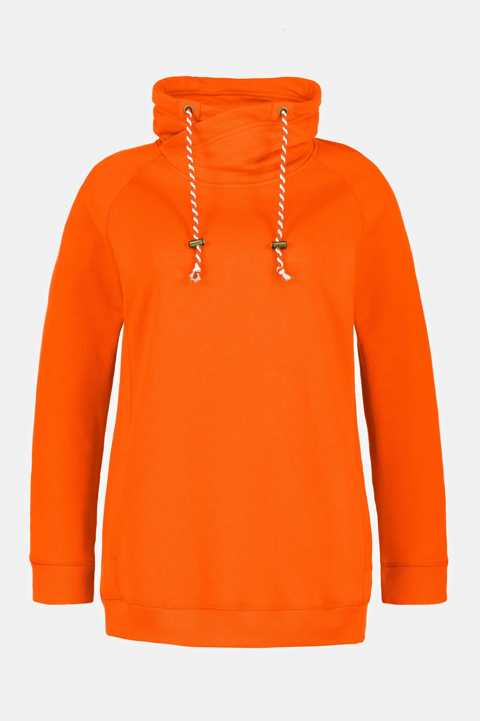 Taschen orange weiter Stehkragen Sweatshirt Ulla Sweatshirt Popken