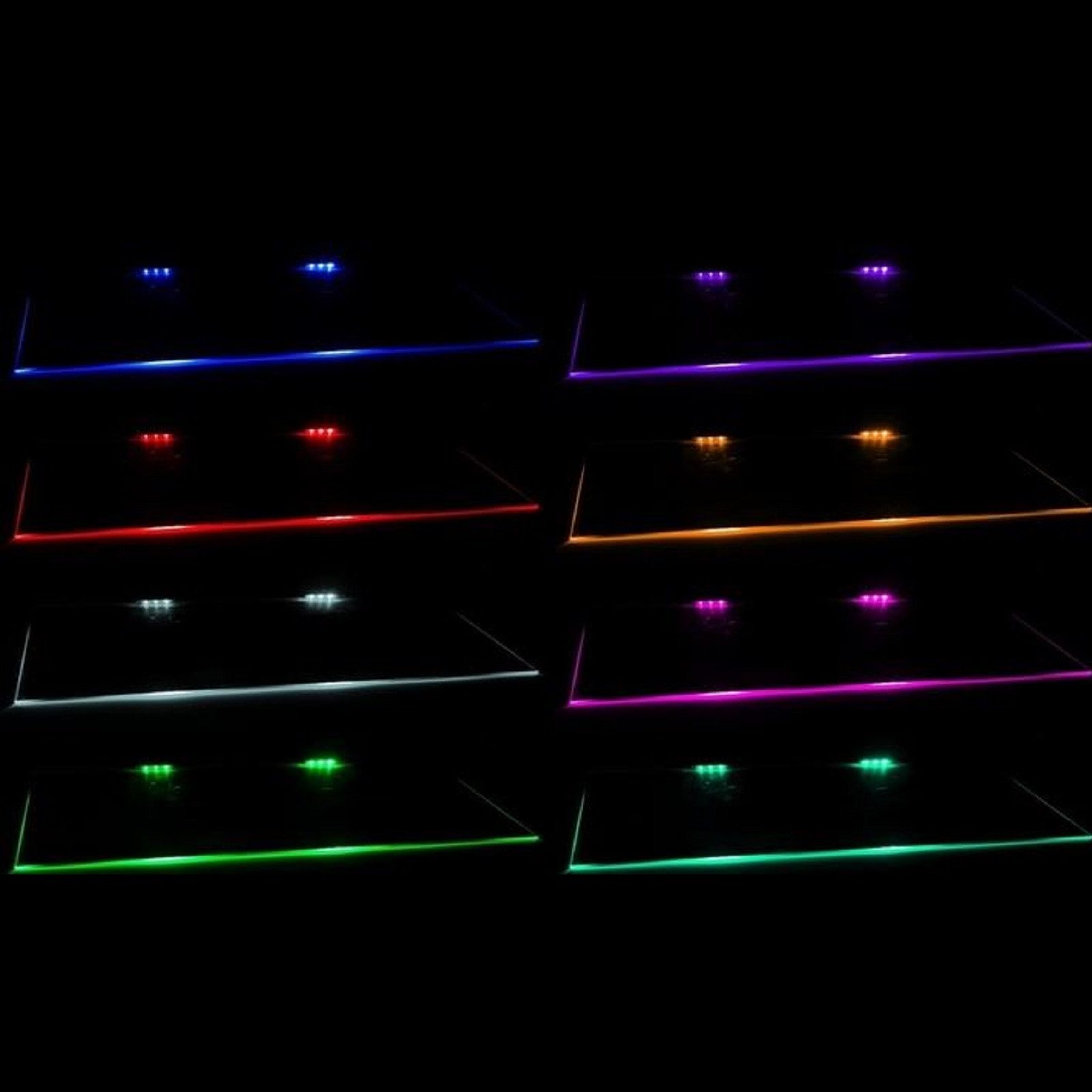 QLS LED Unterbauleuchte Weiß 12V mit Fernbedienung 16 Farben Dimmbar, LED fest integriert, Set Glaskantenbeleuchtung SMD 5050 RGB – Bild 4 von 4
