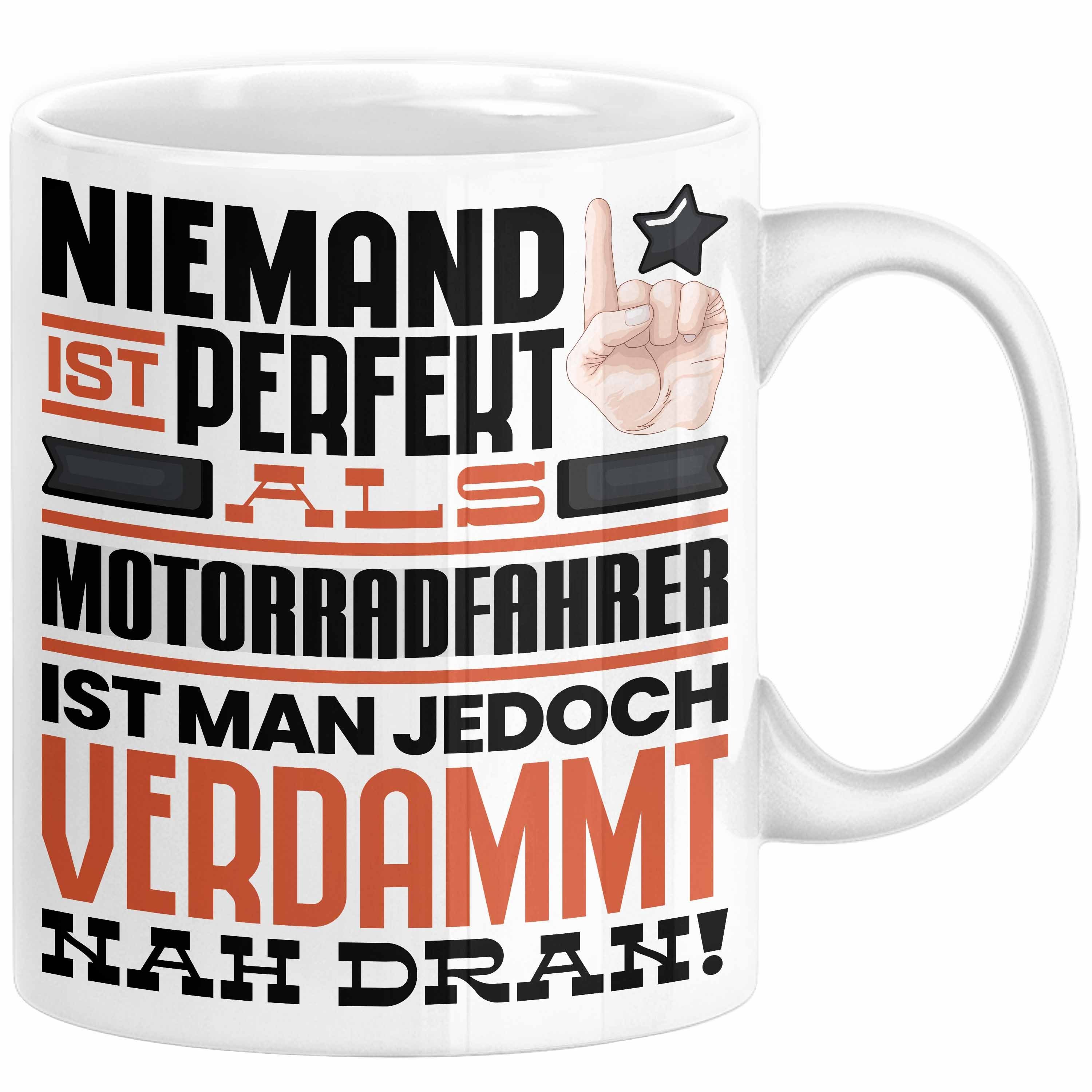 Trendation Tasse Motorradfahrer Geschenk Tasse Lustige Geschenkidee für Motorradfahrer