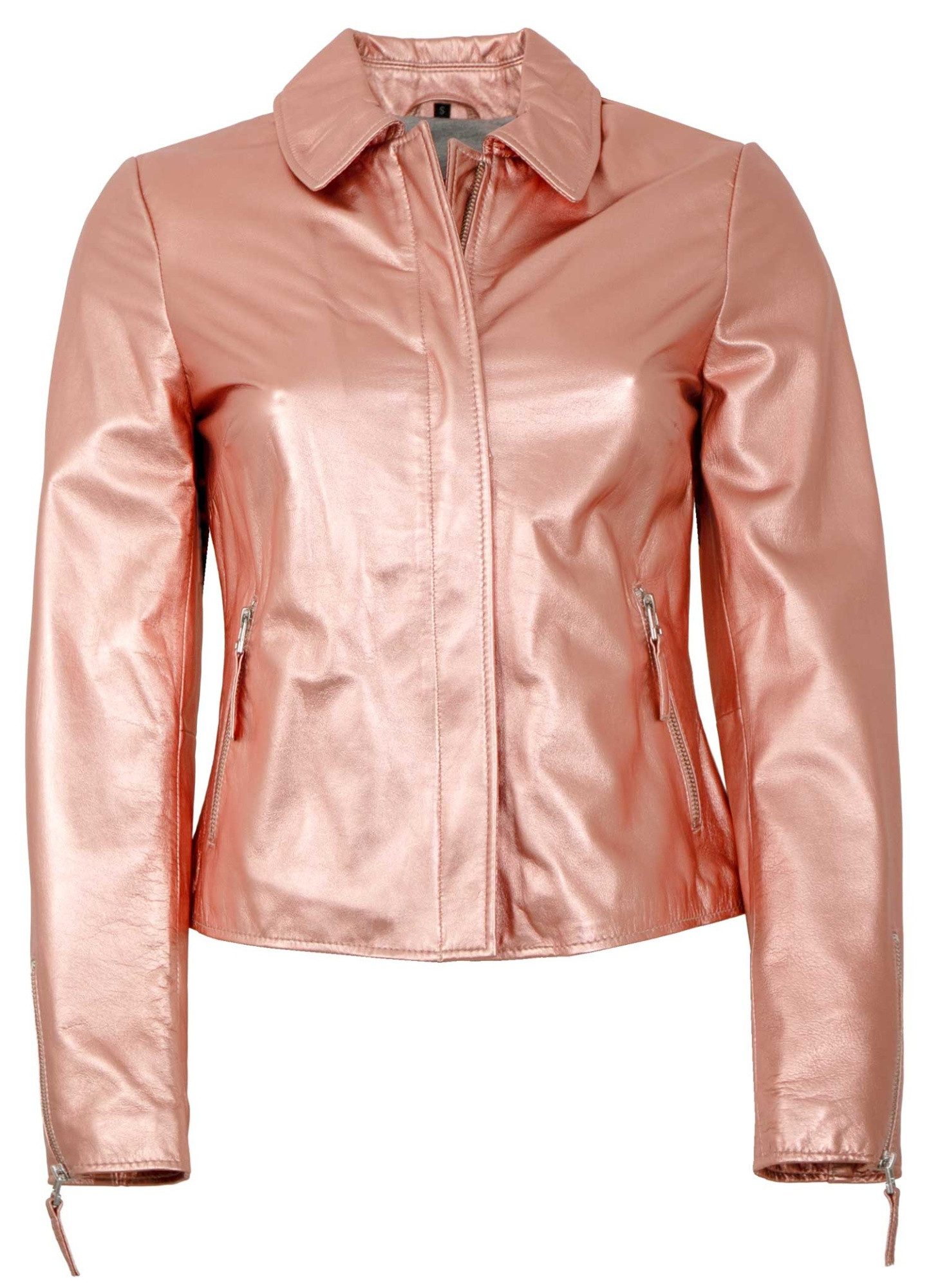 Freaky Nation Lederjacke Aili-FN Freaky Nation - Damen Lederjacke Lammnappa altrosa metallic