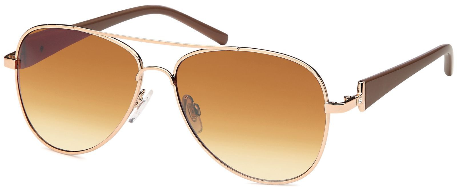 styleBREAKER Sonnenbrille (1-St) Getönt Gestell Gold-Dunkelbraun / Glas Braun verlaufend