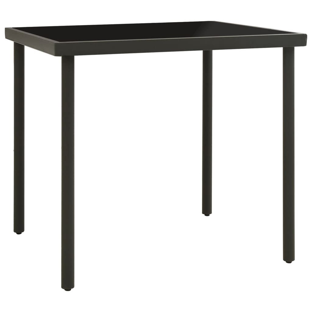 furnicato Esstisch Garten-Anthrazit 80x80x72 cm Glas und Stahl (1-St)