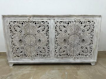 Oriental Galerie Unterschrank Indien Sideboard Hema Weiß 160 cm