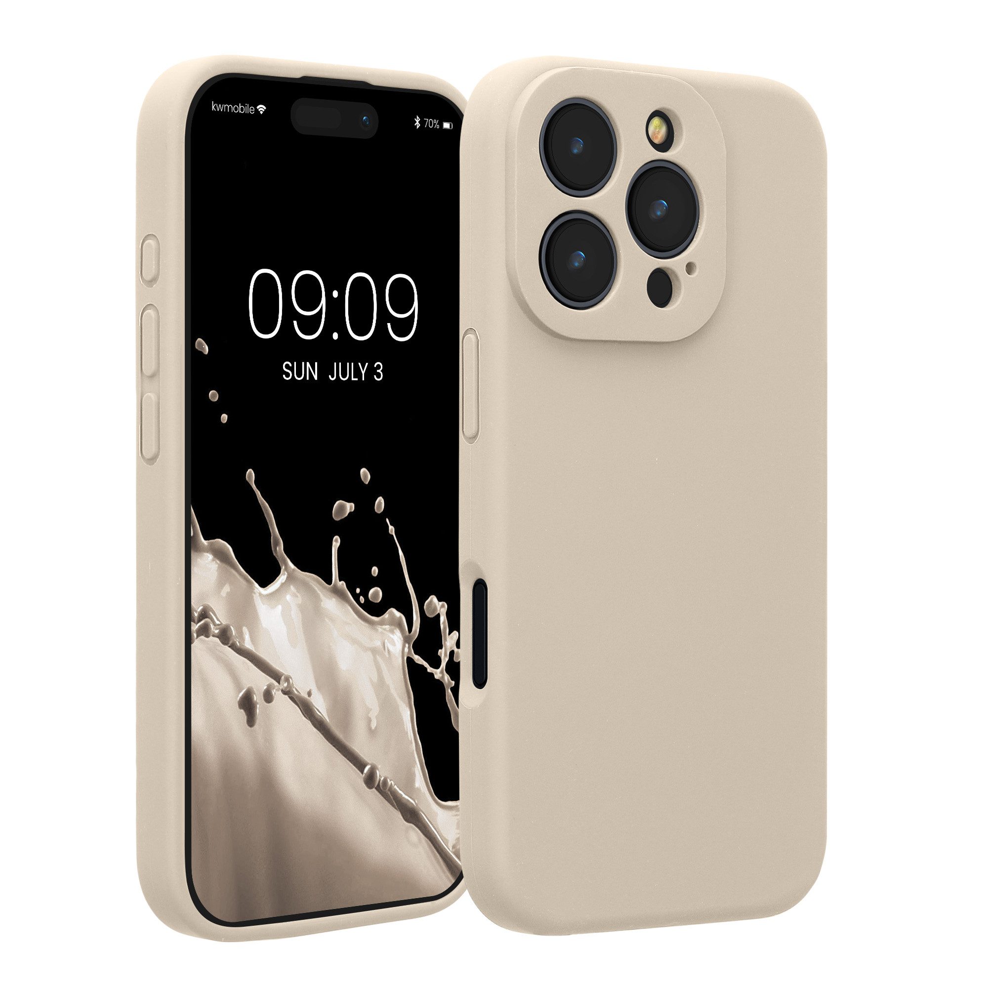 kwmobile Handyhülle Handyhülle für Apple iPhone 16 Pro Hülle, gummierte Handy Silikon Case - Schutzhülle Cover